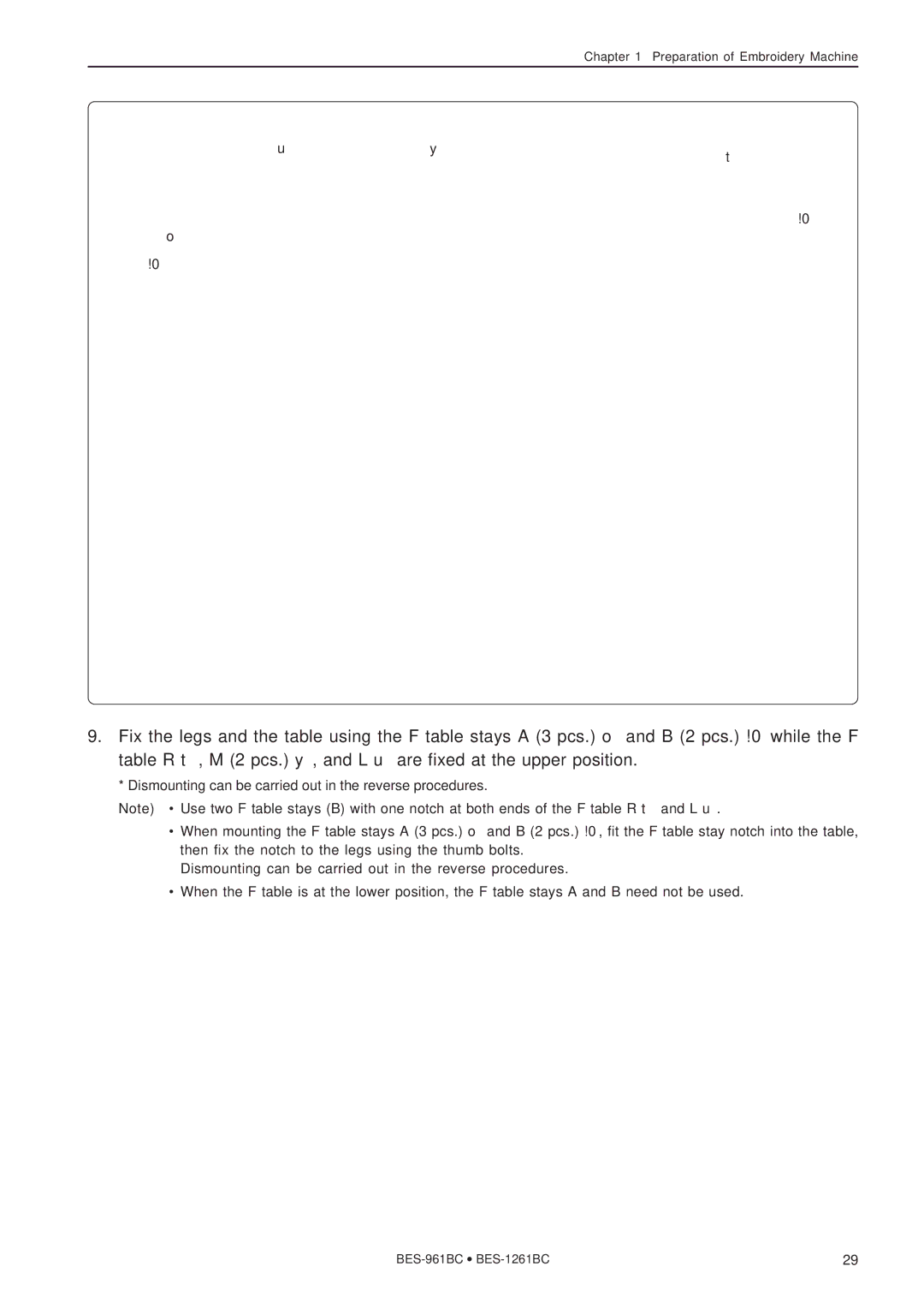 Brother BES-961BC, BES-1261BC instruction manual Preparation of Embroidery Machine 