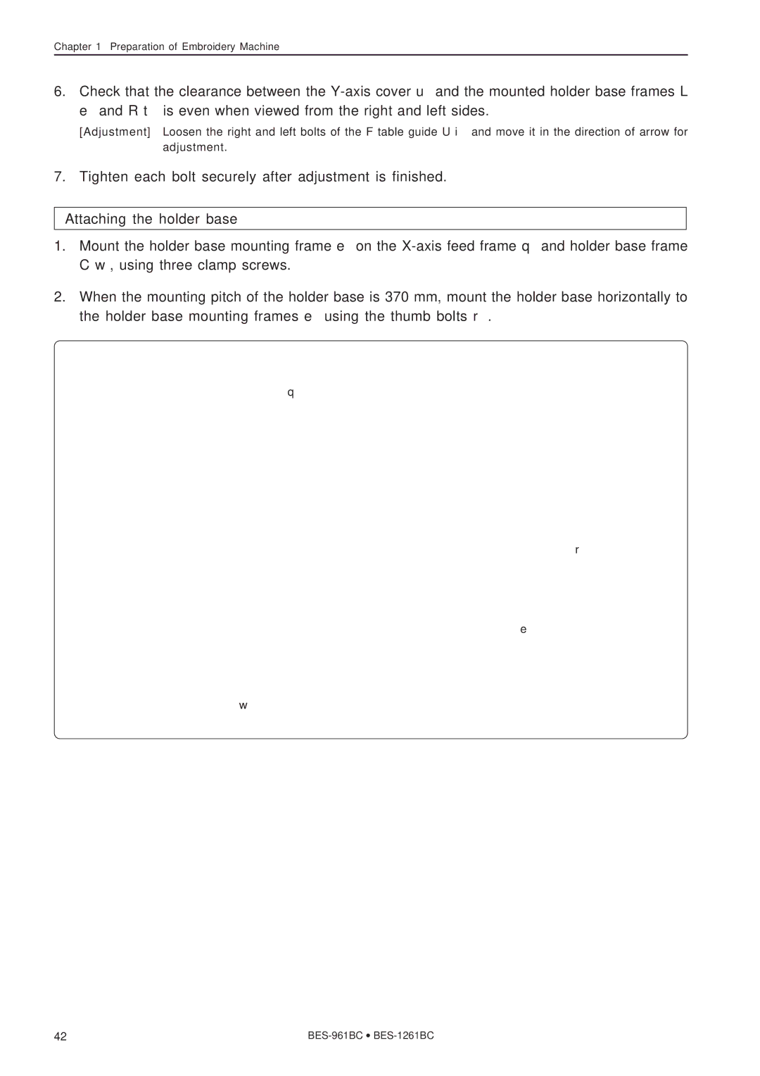 Brother BES-1261BC, BES-961BC instruction manual Preparation of Embroidery Machine 