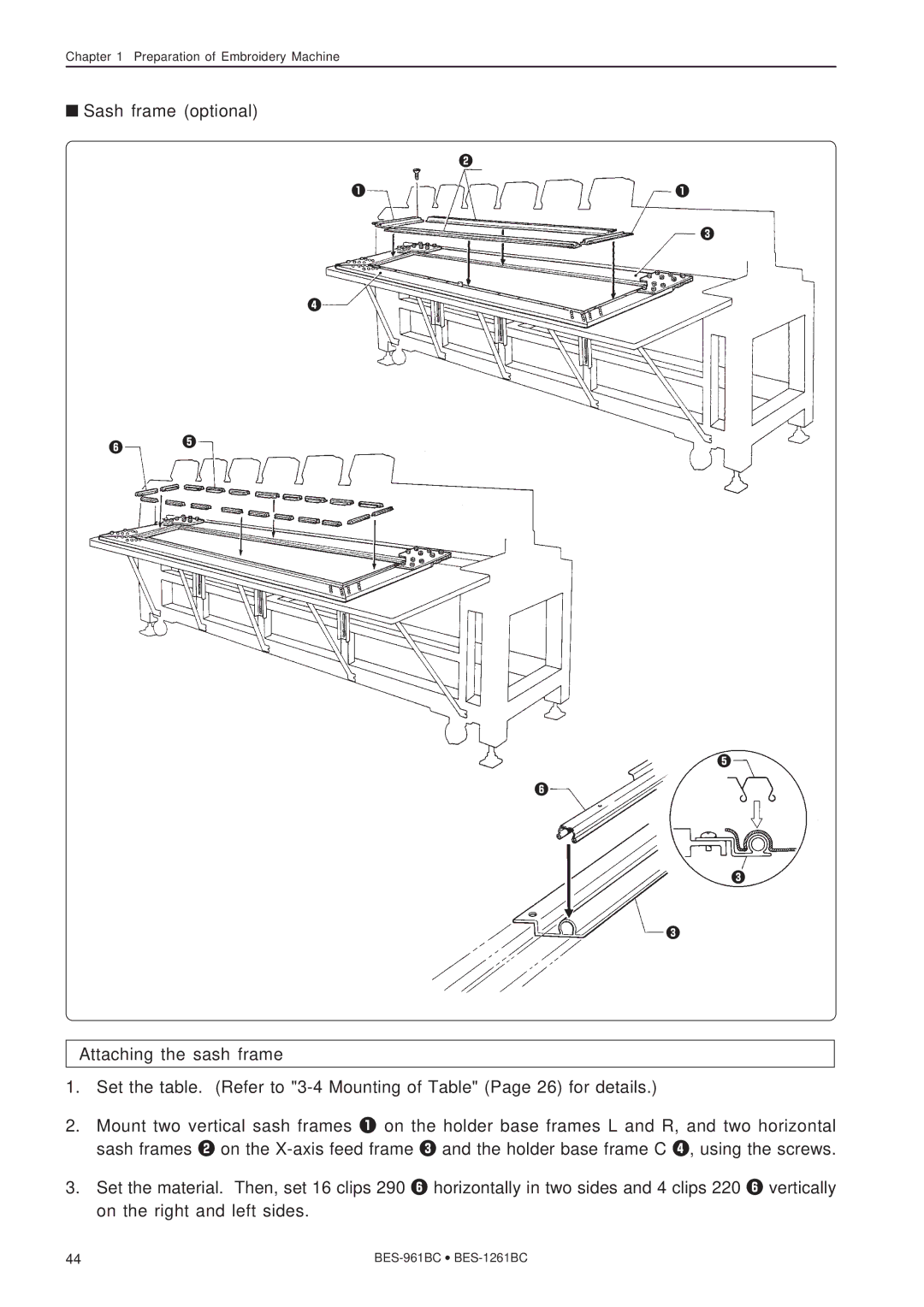 Brother BES-1261BC, BES-961BC instruction manual Preparation of Embroidery Machine 