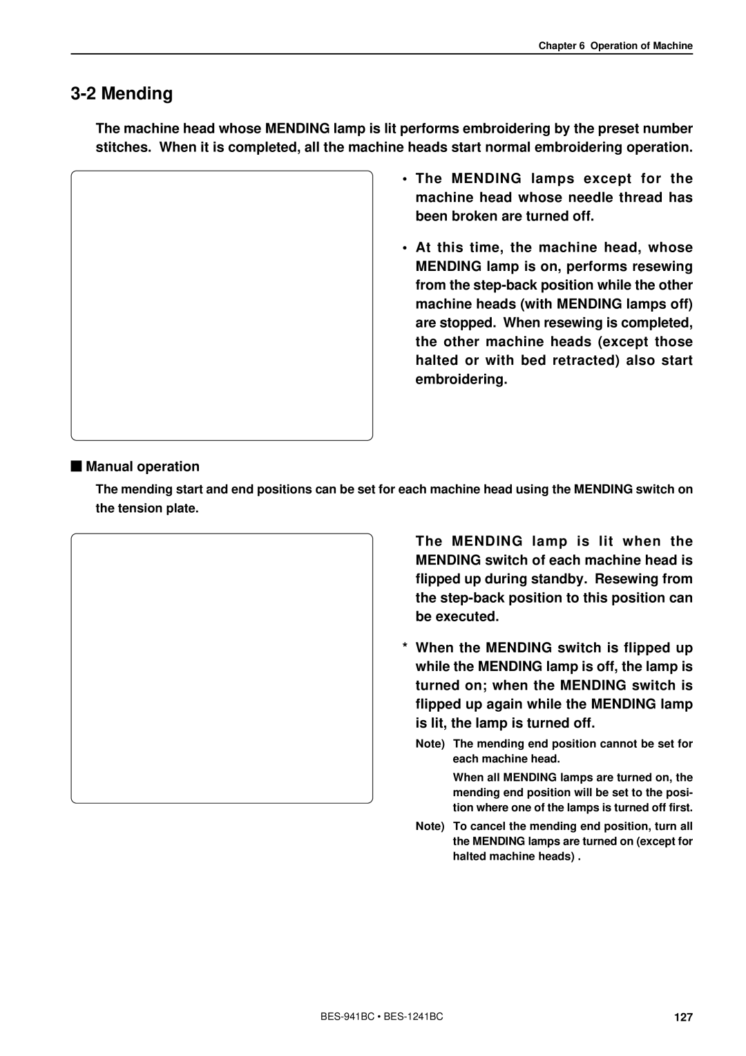 Brother BES-941BC instruction manual Mending, 127 