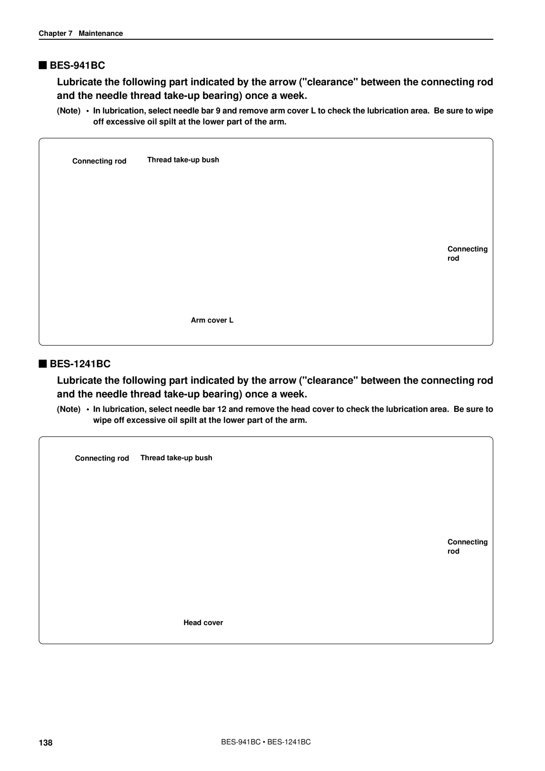 Brother BES-941BC instruction manual Connecting rod 