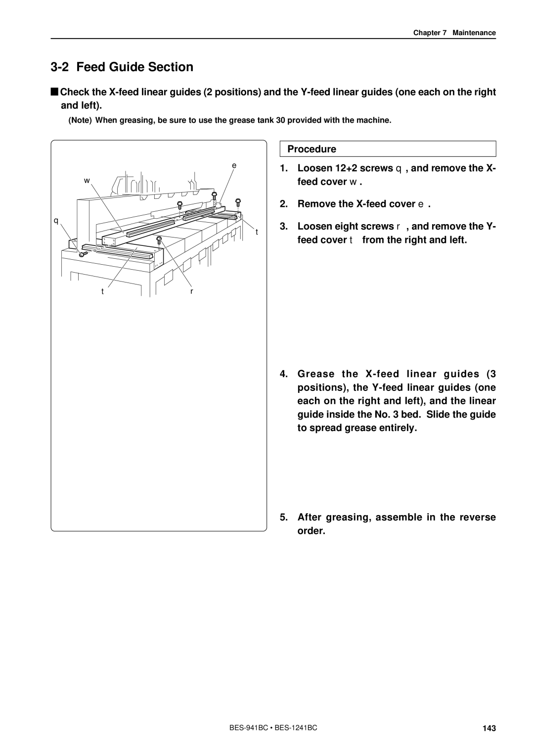 Brother BES-941BC instruction manual Feed Guide Section 