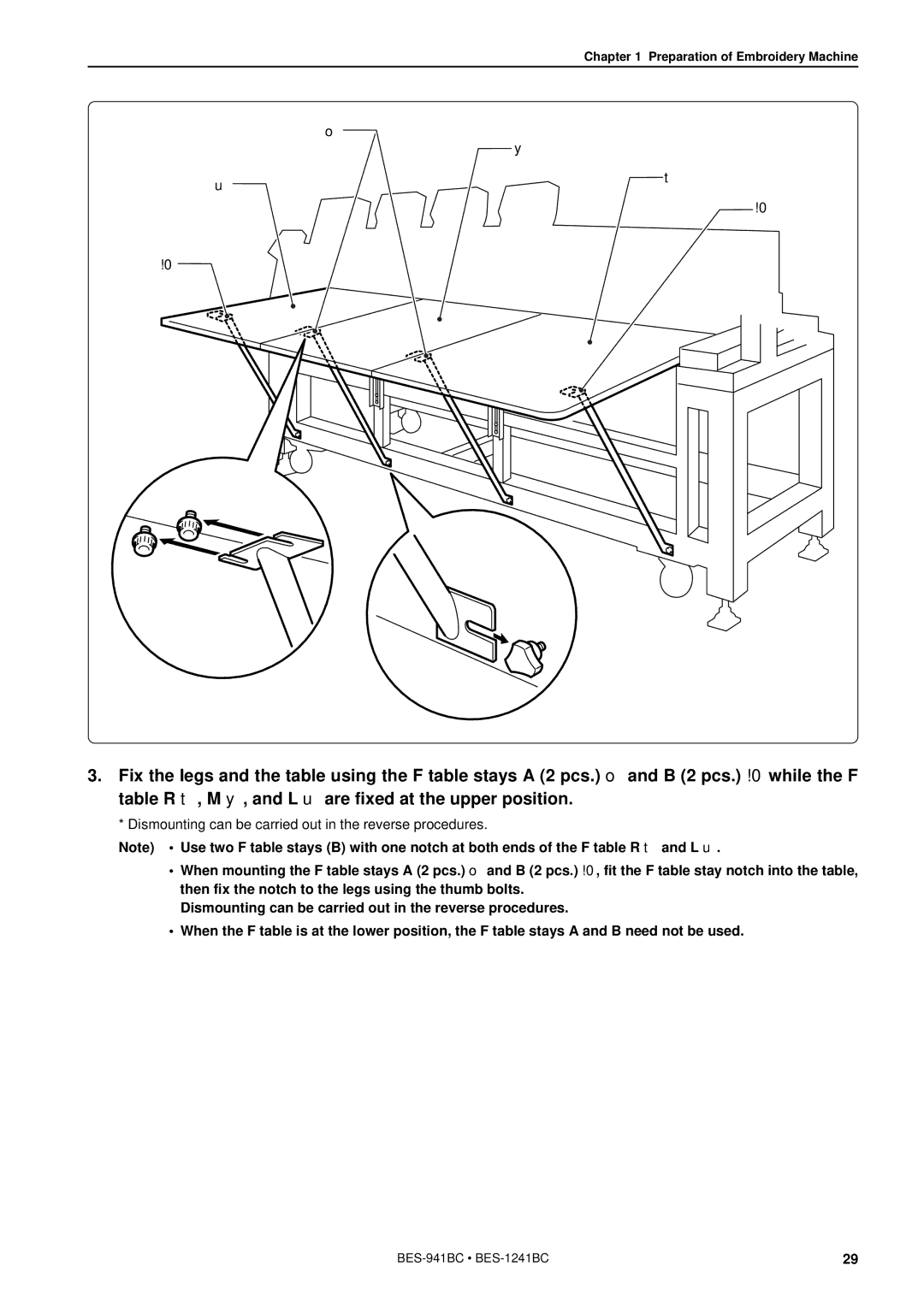 Brother BES-941BC instruction manual Dismounting can be carried out in the reverse procedures 