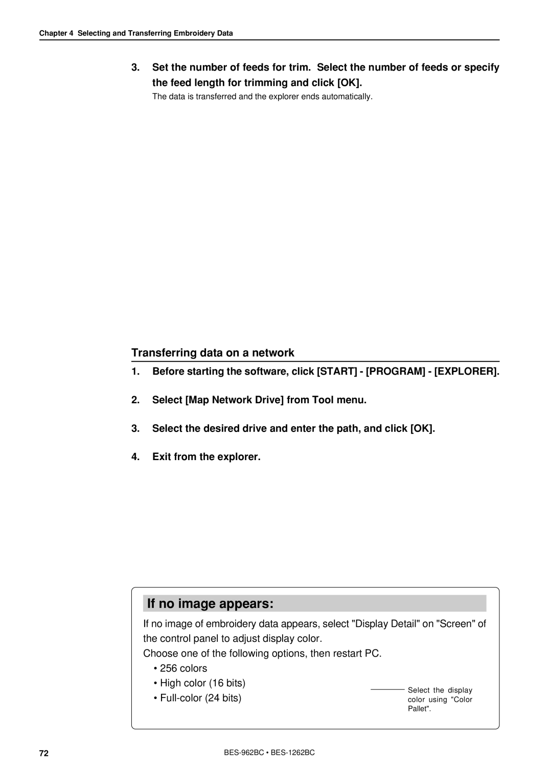 Brother BES-962BC instruction manual Transferring data on a network 