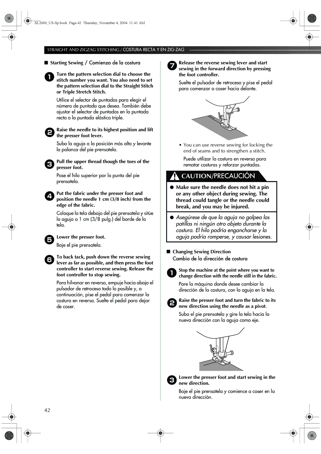 Brother 885-S27, BM-3500 operation manual Pase el hilo superior por la punta del pie prensatela 