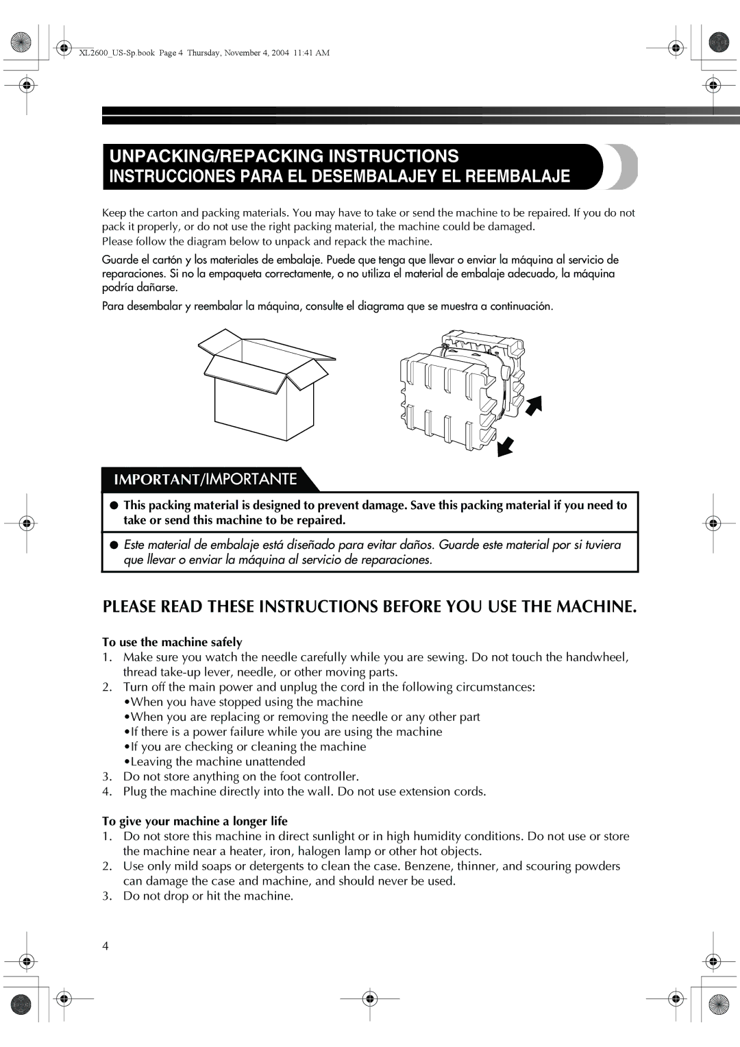 Brother 885-S27, BM-3500 operation manual Please Read These Instructions Before YOU USE the Machine 