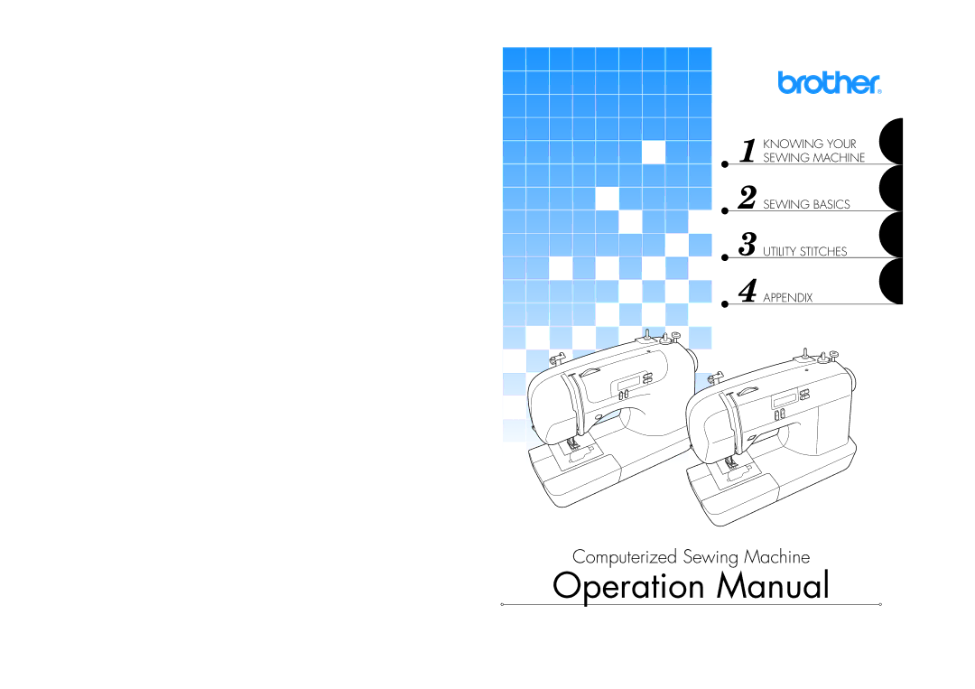 Brother CE 500PRW operation manual Computerized Sewing Machine 