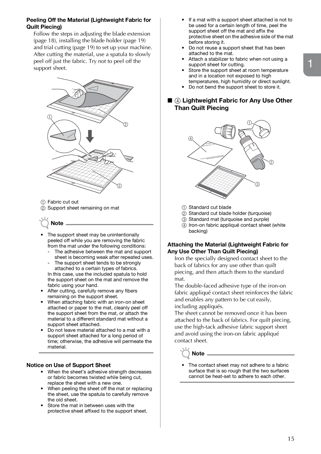 Brother CM100DM operation manual Lightweight Fabric for Any Use Other Than Quilt Piecing 