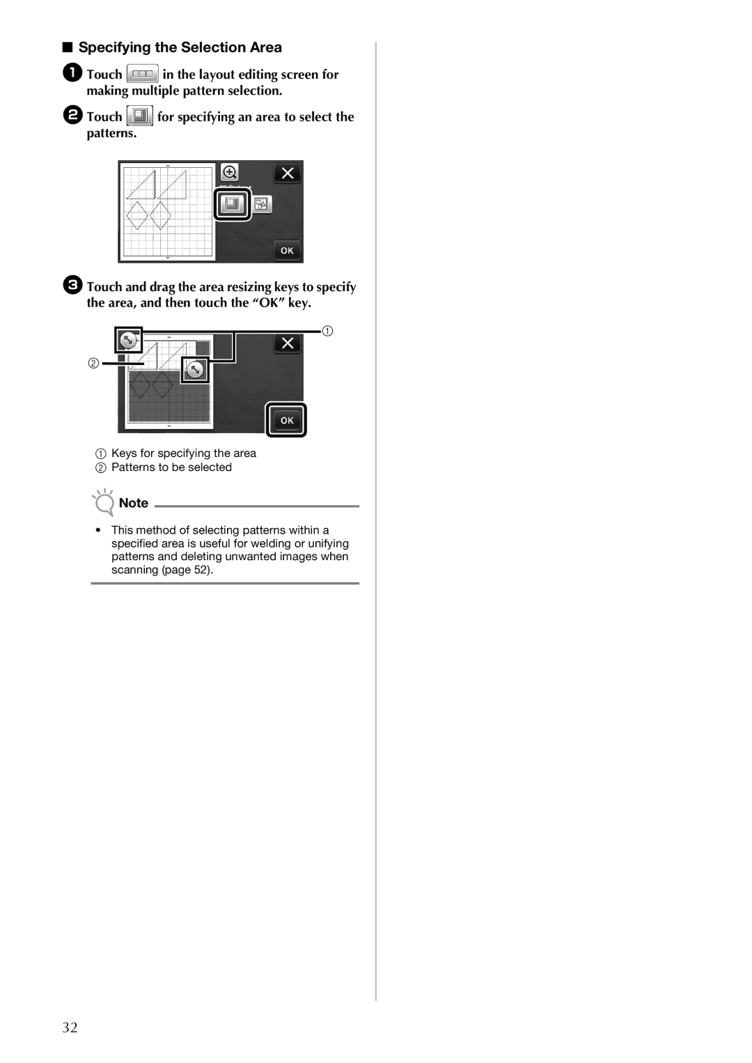 Brother CM100DM operation manual Specifying the Selection Area 