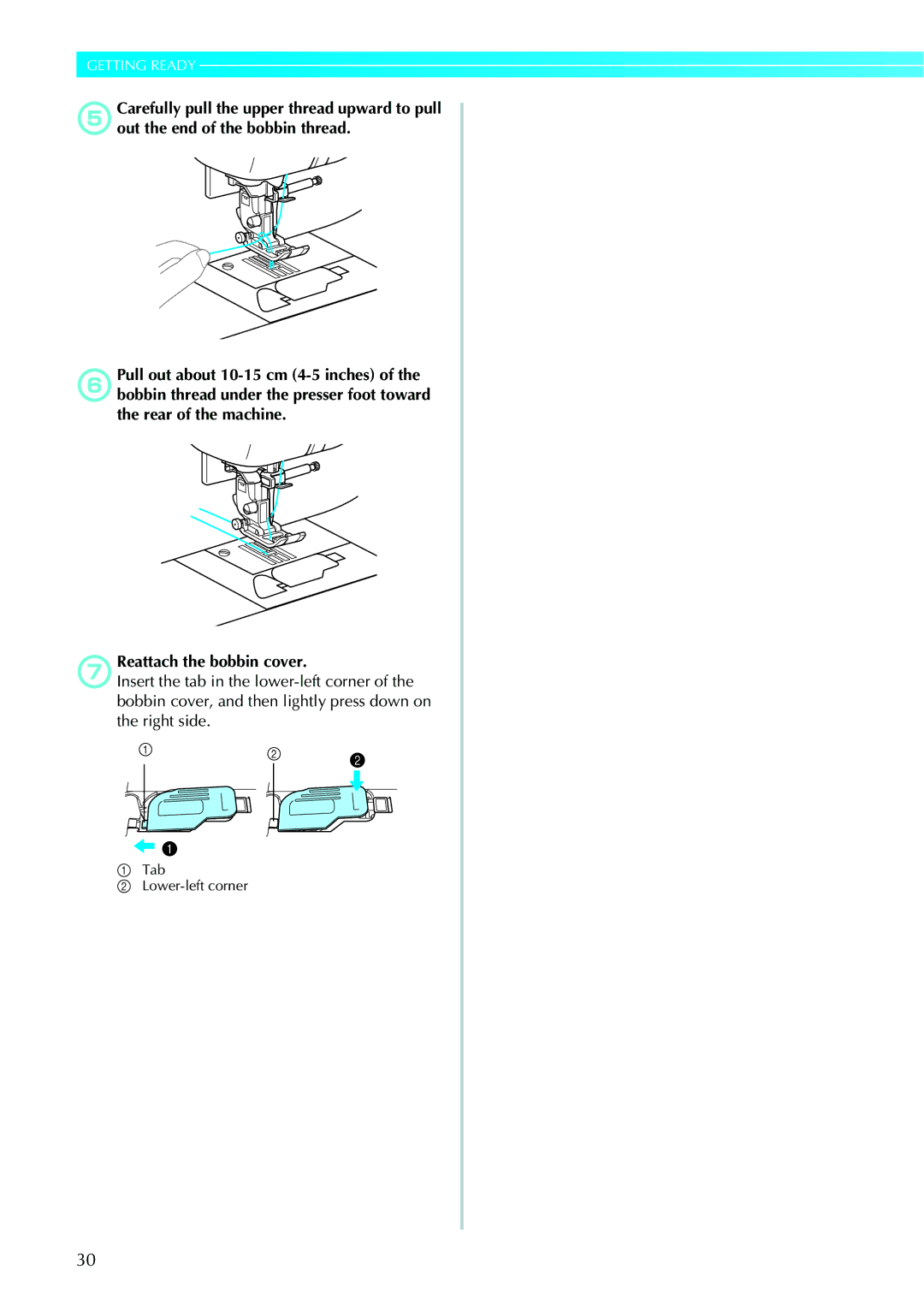 Brother 885-V95/V96/V97/V98, computerized embroidery and sewing machine operation manual Getting Ready 