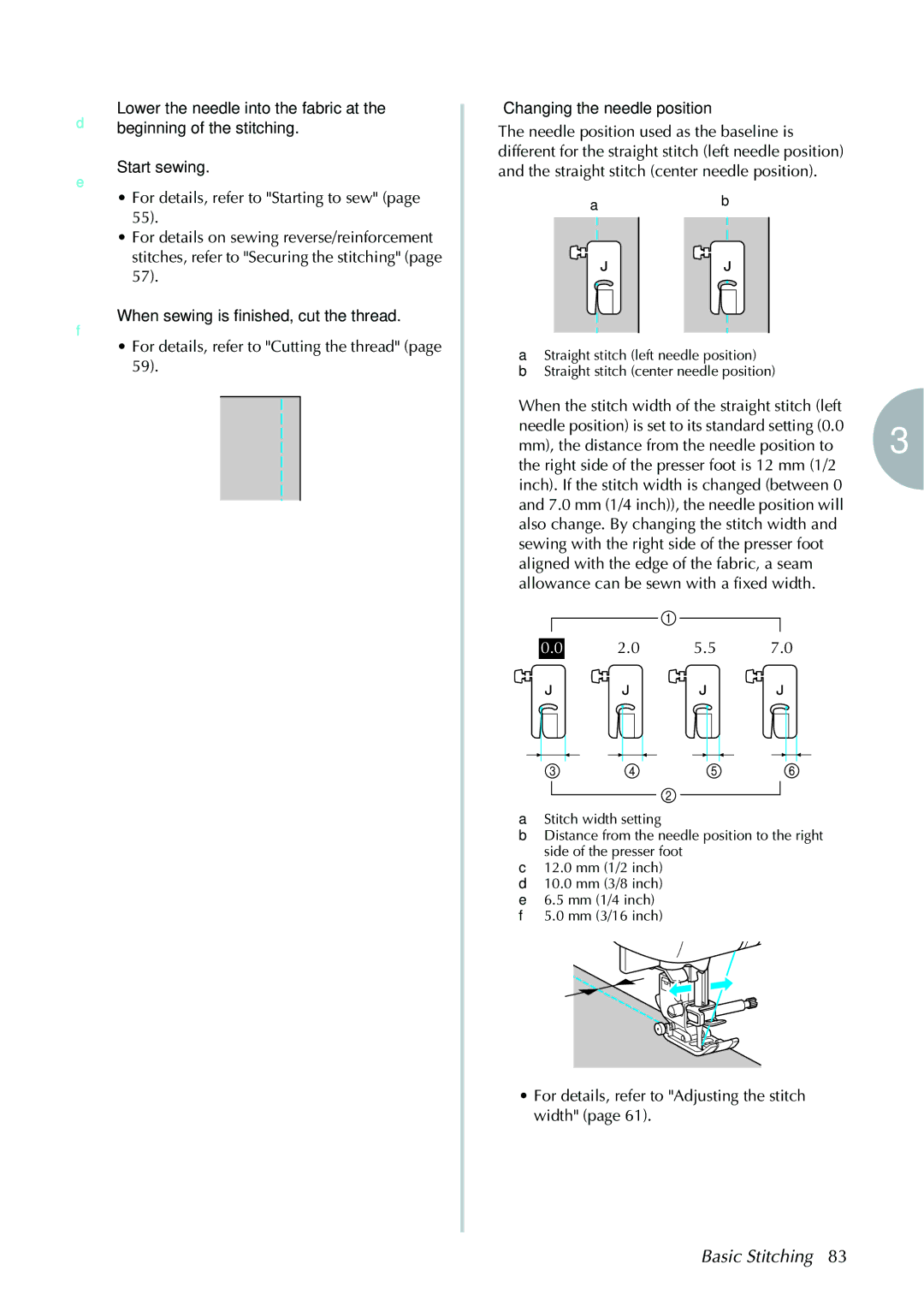 Brother computerized embroidery and sewing machine Basic Stitching, When sewing is finished, cut the thread 