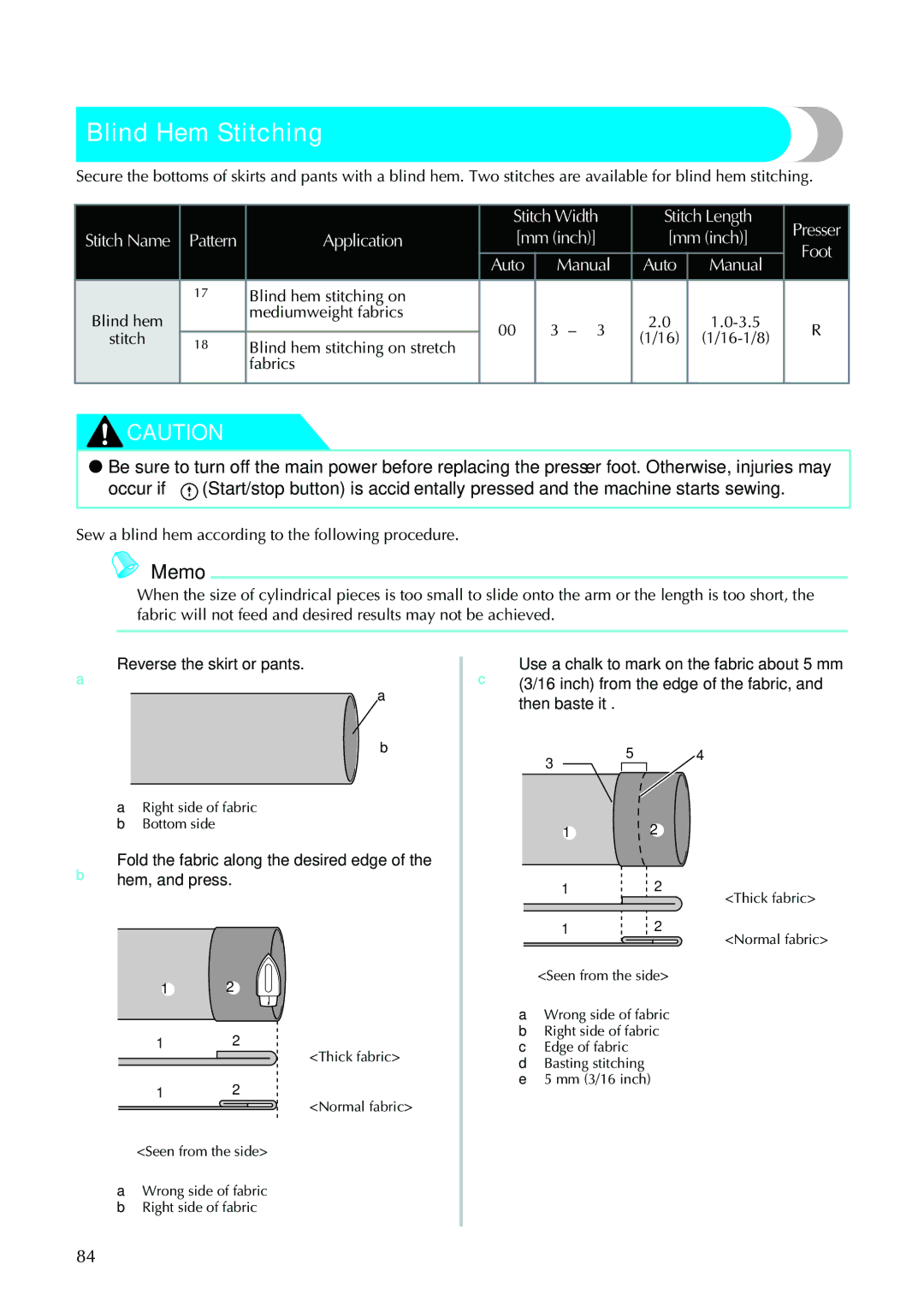 Brother 885-V95/V96/V97/V98 operation manual Blind Hem Stitching, Blind hem stitching on, Reverse the skirt or pants 