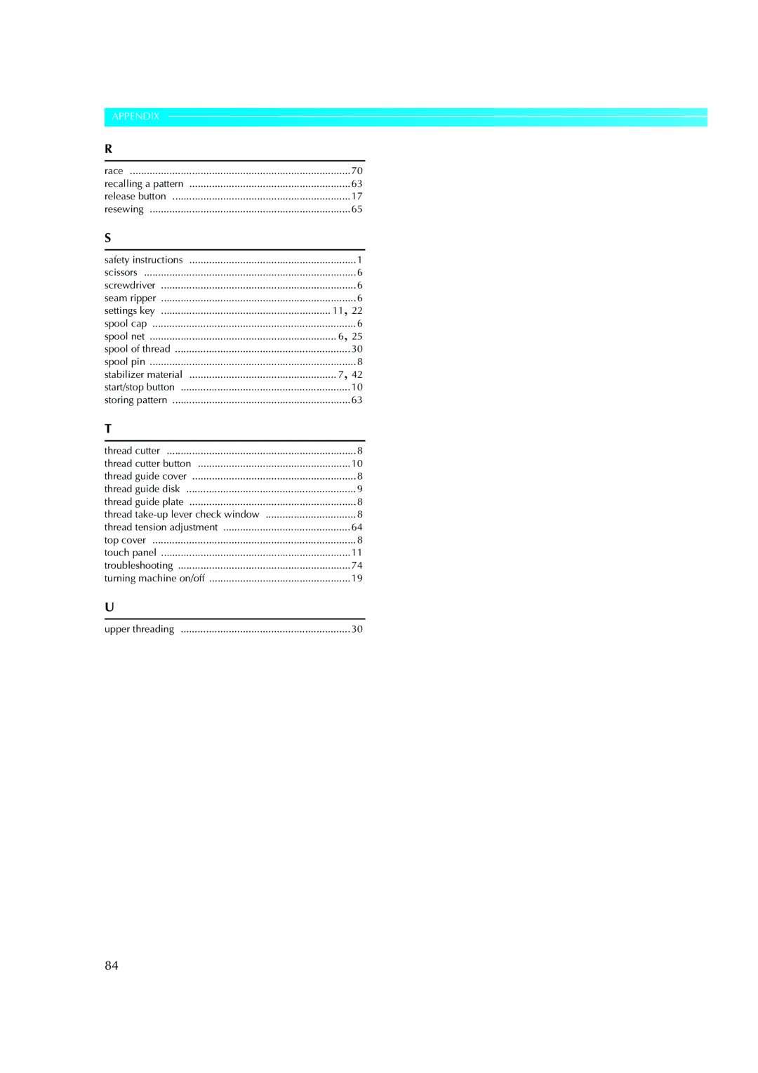 Brother Computerized Embroidery Machine operation manual Settings key 