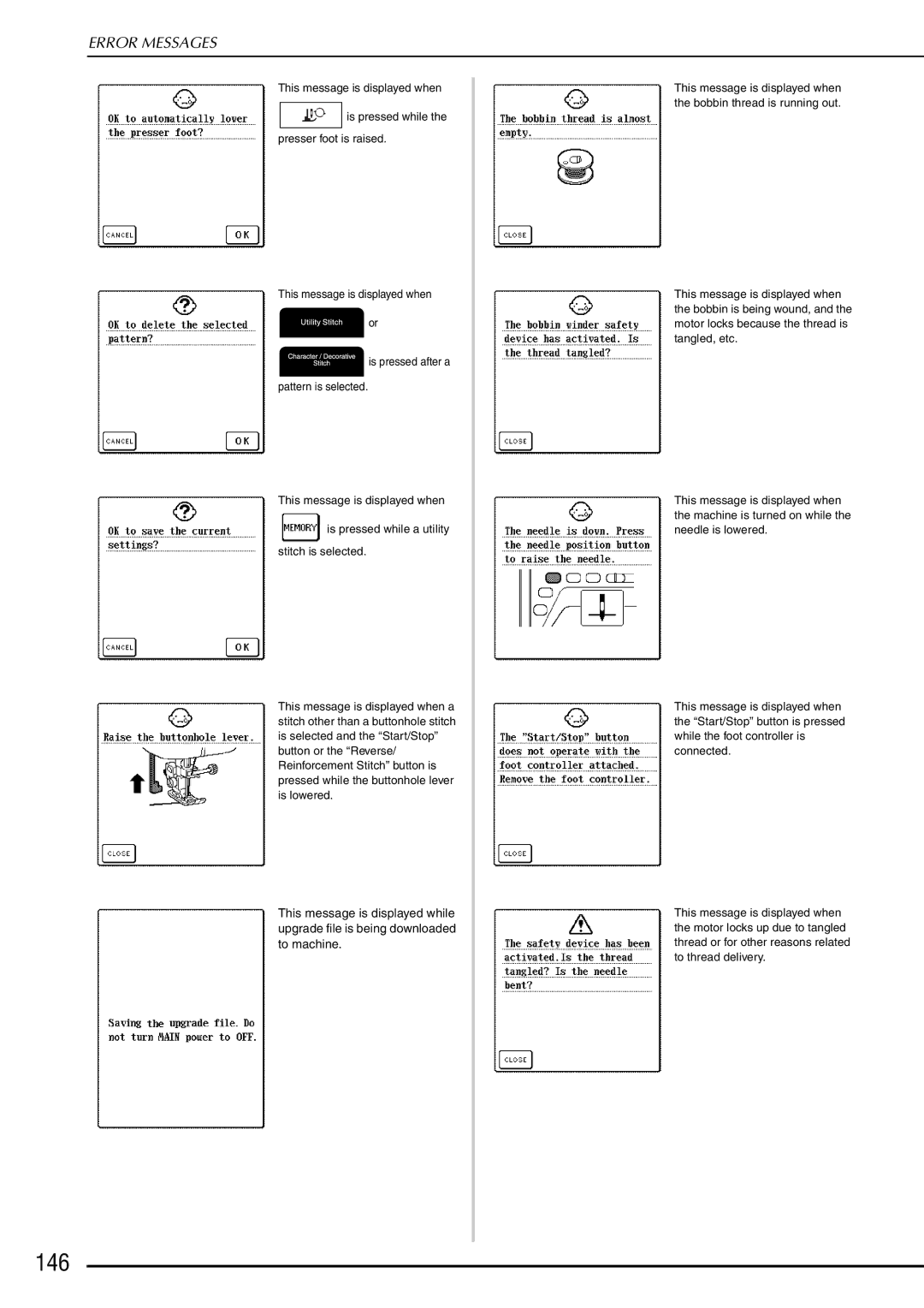 Brother Computerized Sewing and Quilting Machine operation manual 146 