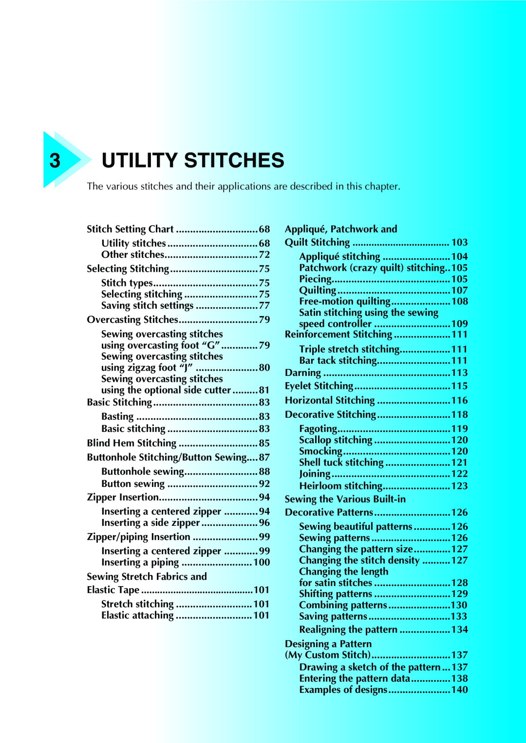 Brother CPS5XVY Utility Stitches, Sewing overcasting stitches, Sewing Stretch Fabrics and, Appliqué, Patchwork and 