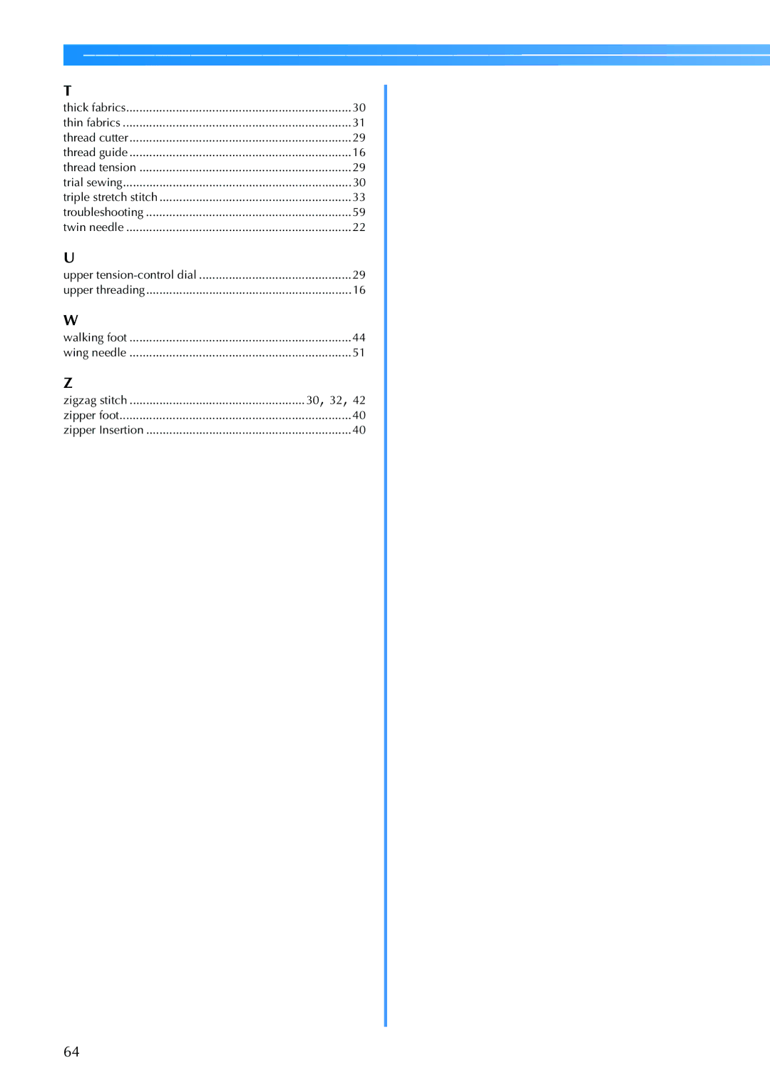 Brother CS 100T operation manual 30, 32 