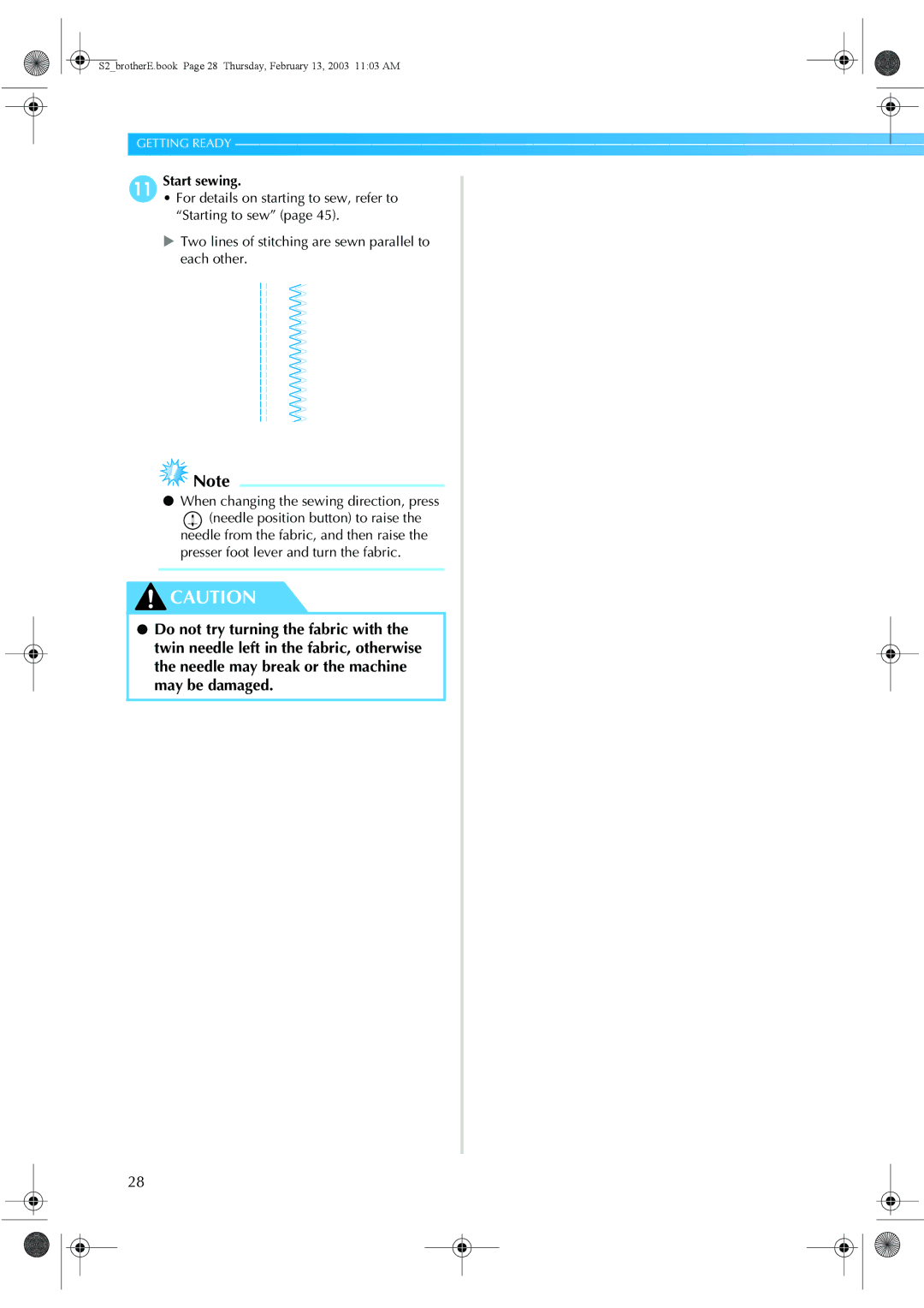 Brother CS 80 manual S2brotherE.book Page 28 Thursday, February 13, 2003 1103 AM 