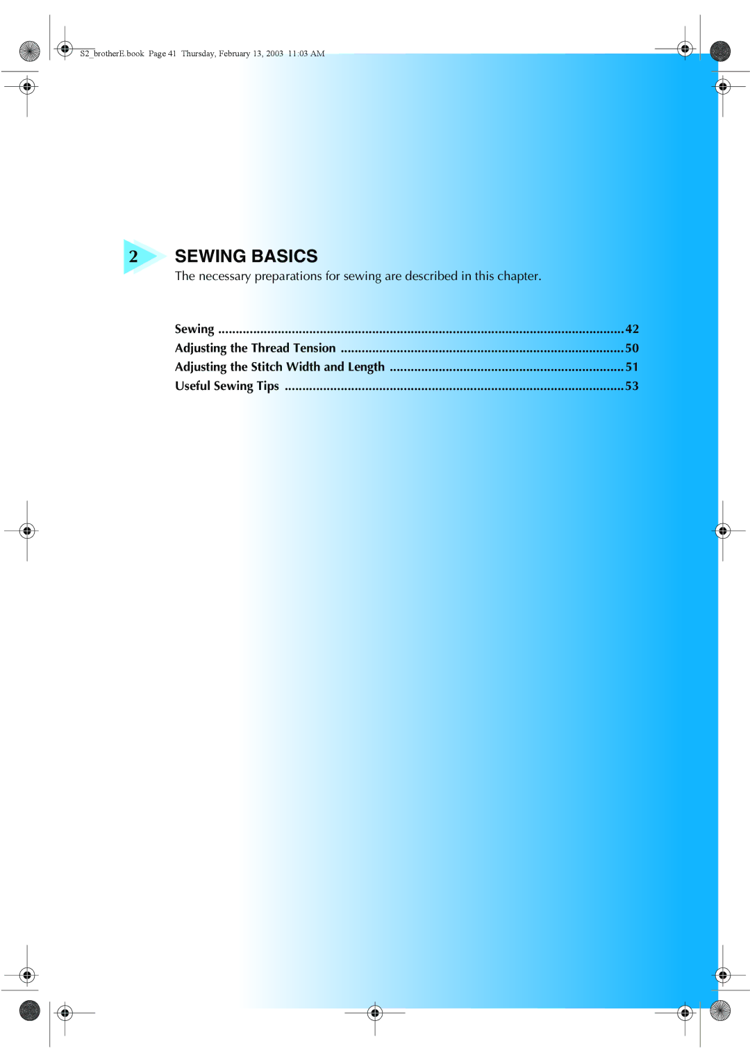 Brother CS 80 manual Sewing Basics 