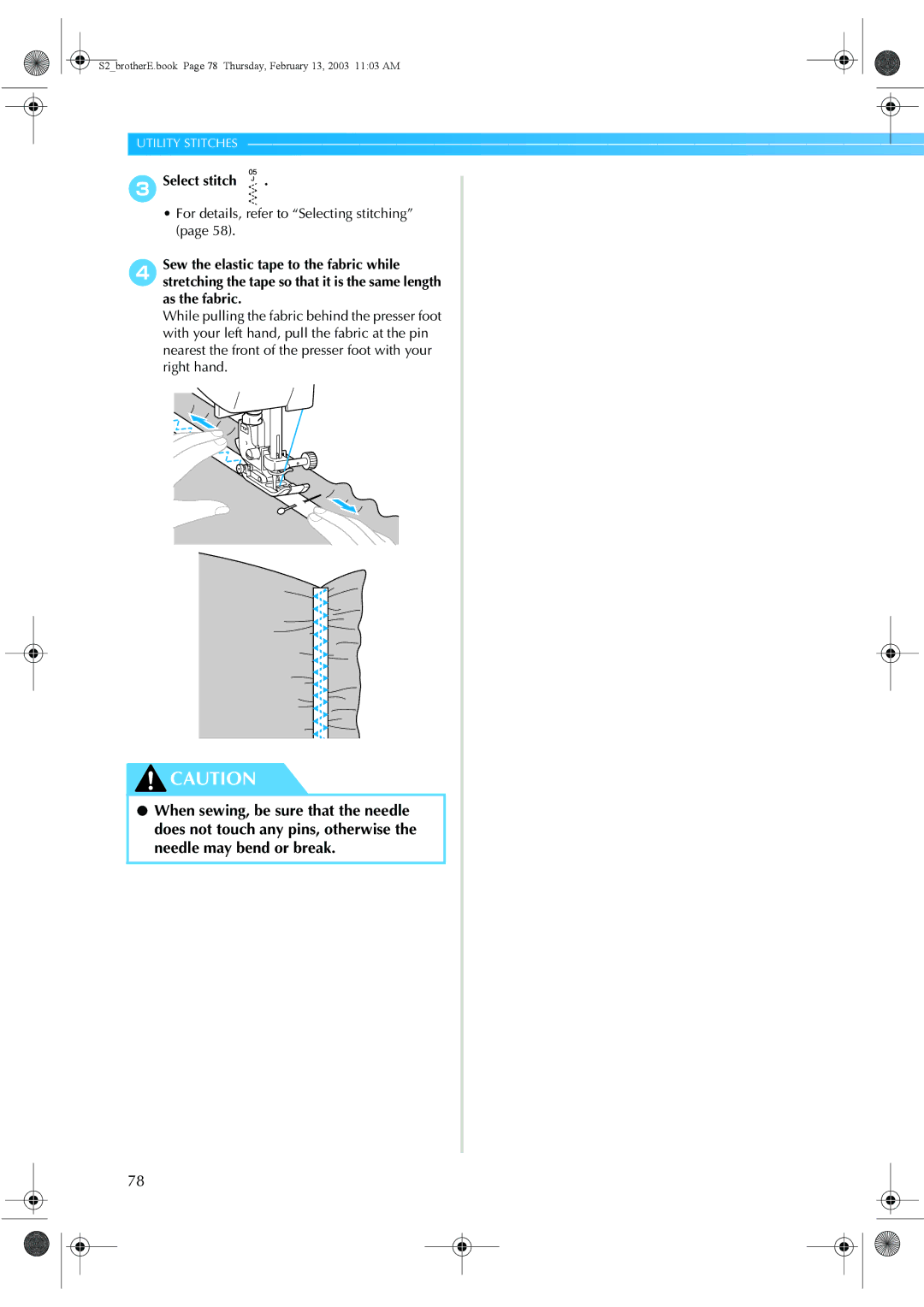 Brother CS 80 manual 3Select stitch 