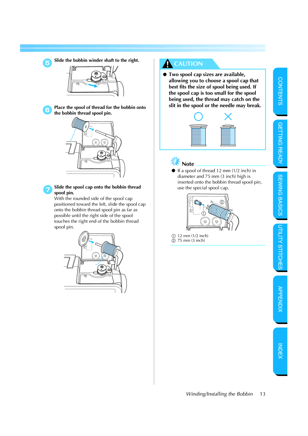 Brother CS 8060 manual Winding/Installing the Bobbin 