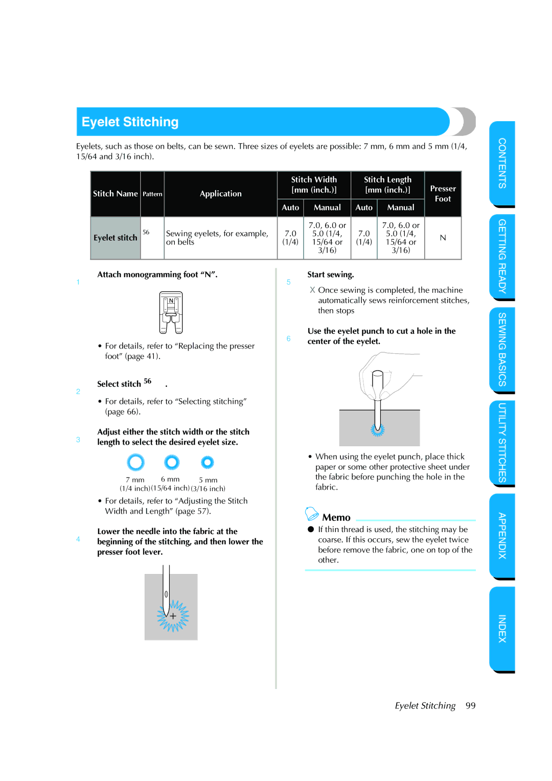 Brother CS-8150 manual Eyelet Stitching, Contents Getting 