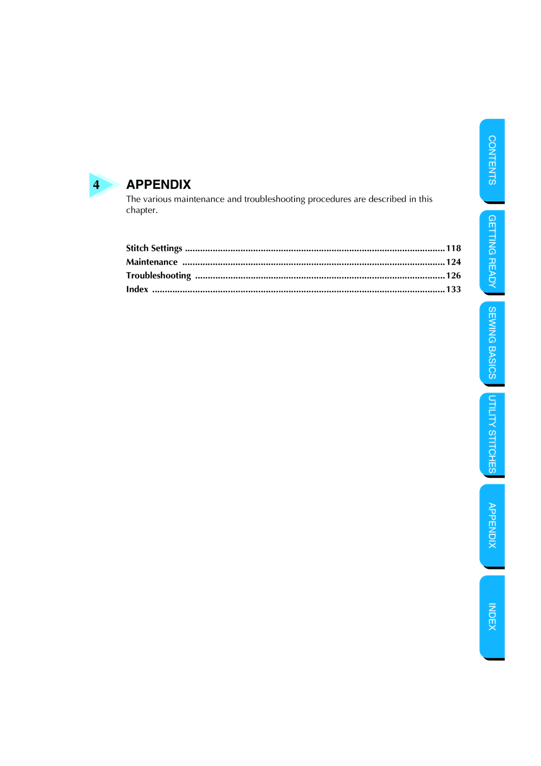 Brother CS-8150 manual Appendix 