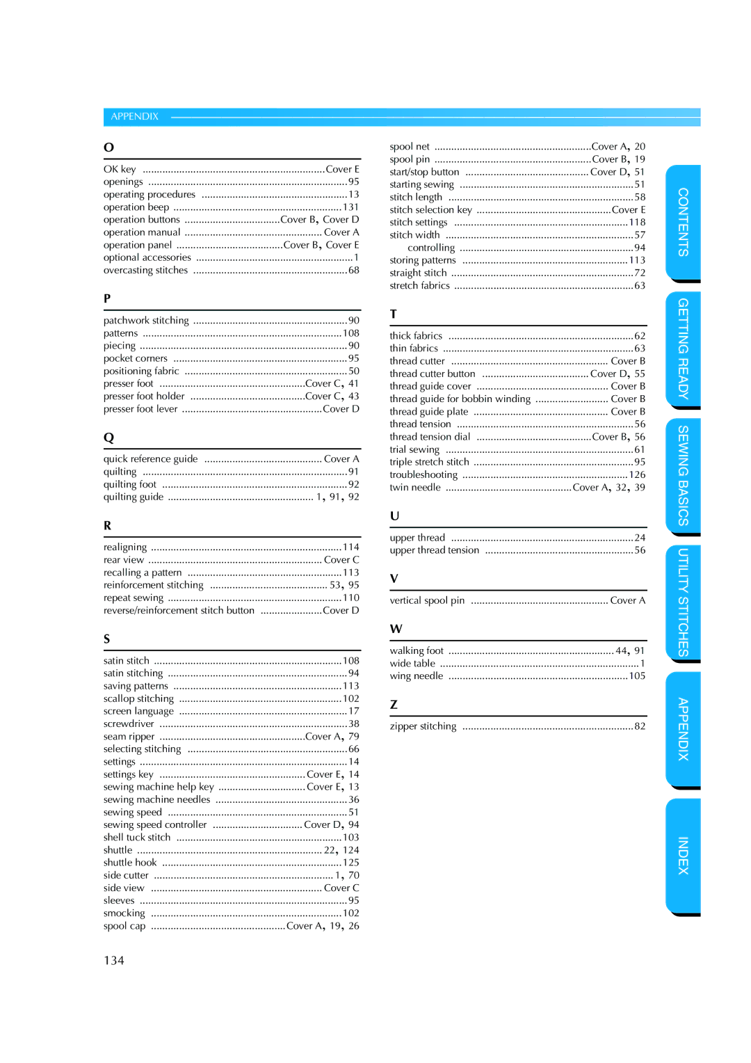 Brother CS-8150 manual 134 