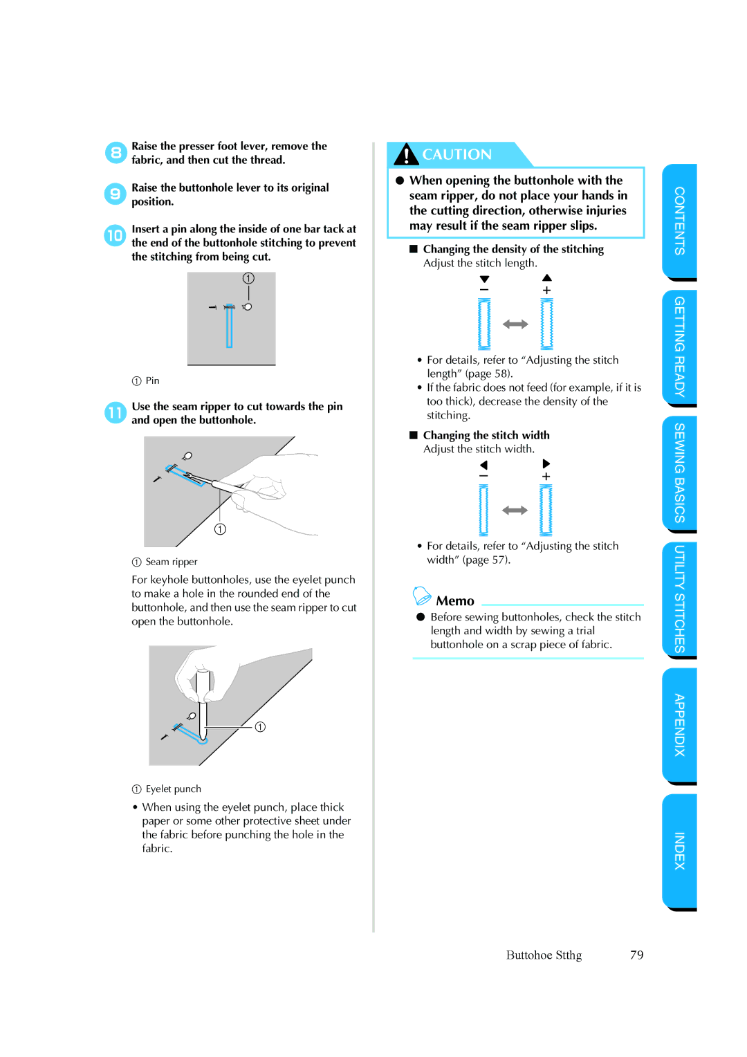 Brother CS-8150 manual Changing the stitch width Adjust the stitch width 