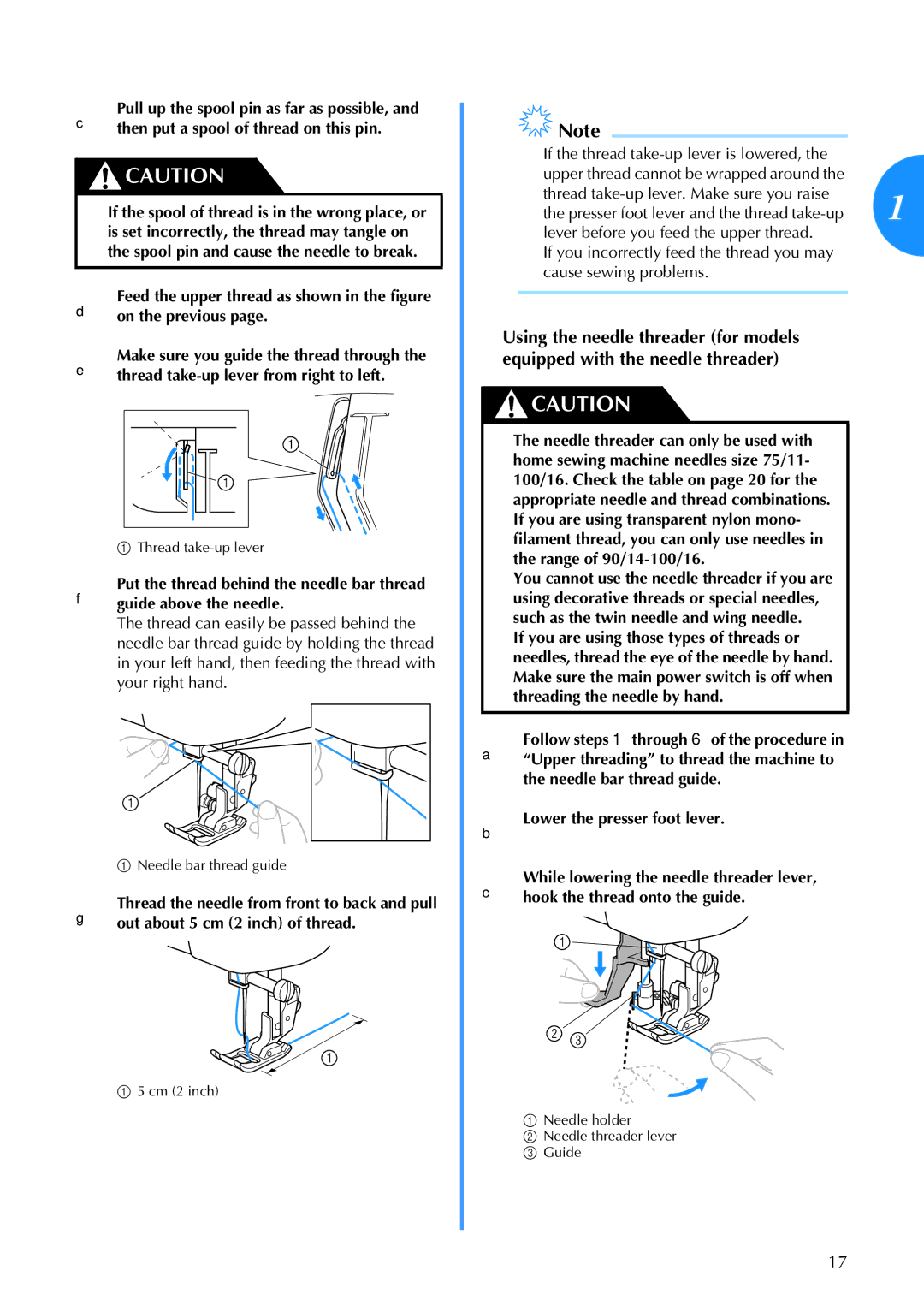 Brother CS6000I operation manual Thread take-up lever 