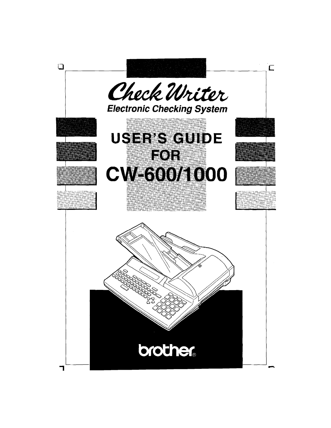 Brother 1000, CW - 600 manual 