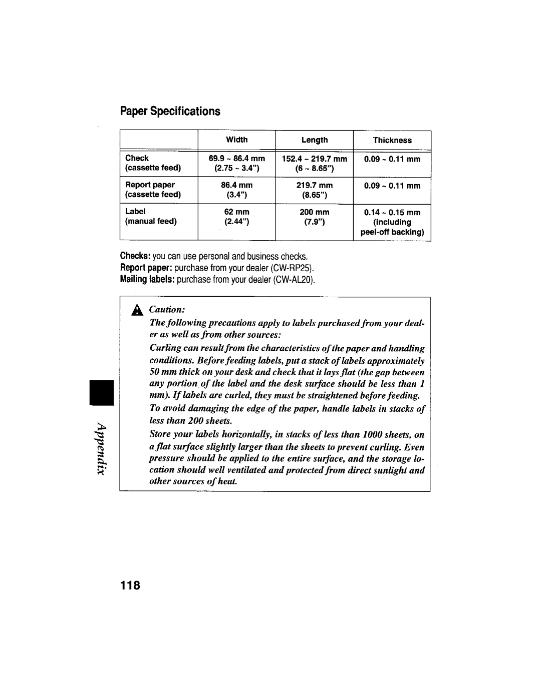 Brother CW - 600, 1000 manual 