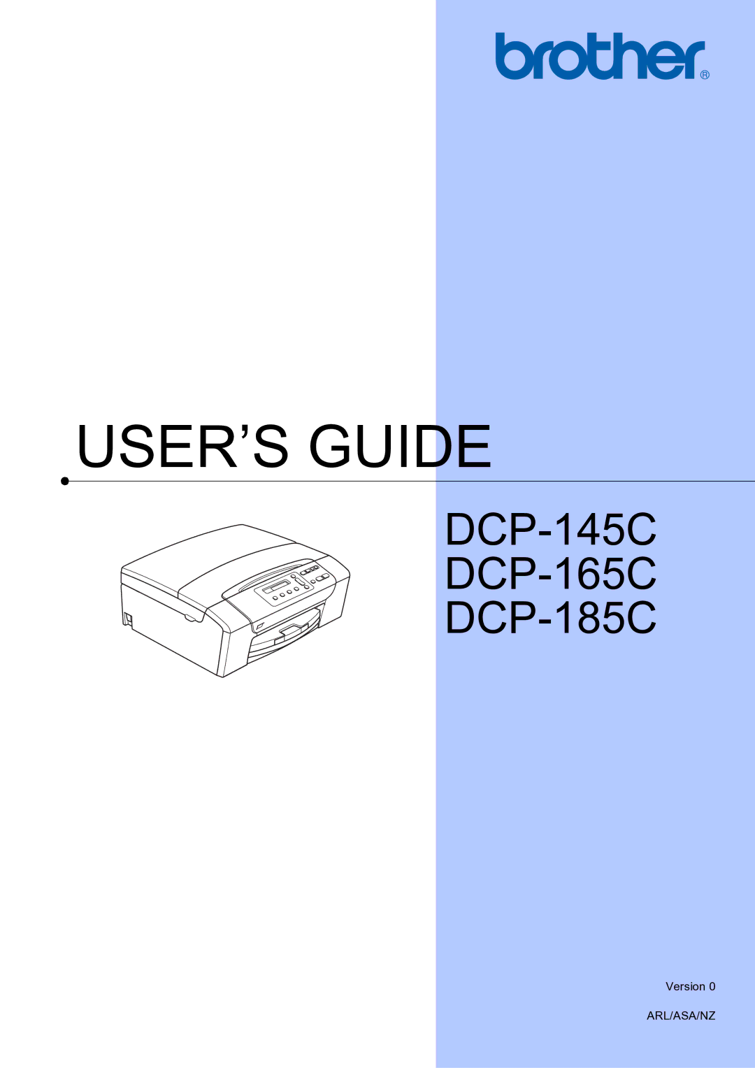 Brother DCP-145C, DCP-185C manual USER’S Guide 