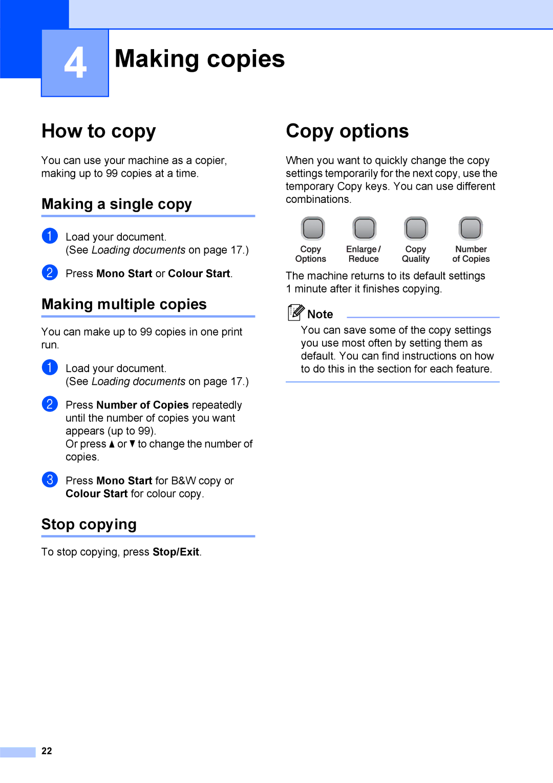 Brother DCP-375CW manual Making copies, How to copy, Copy options 