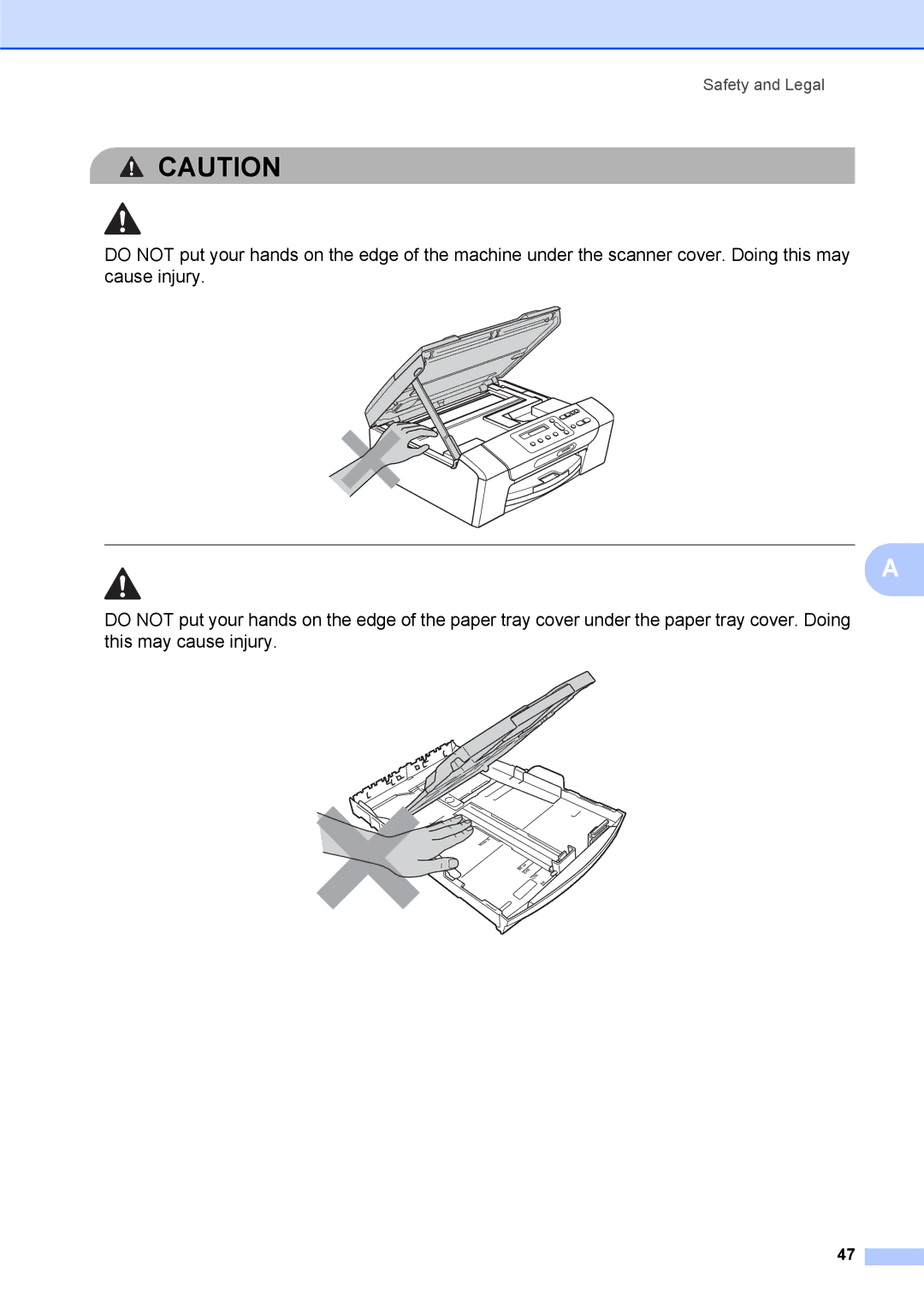 Brother DCP-375CW manual Safety and Legal 