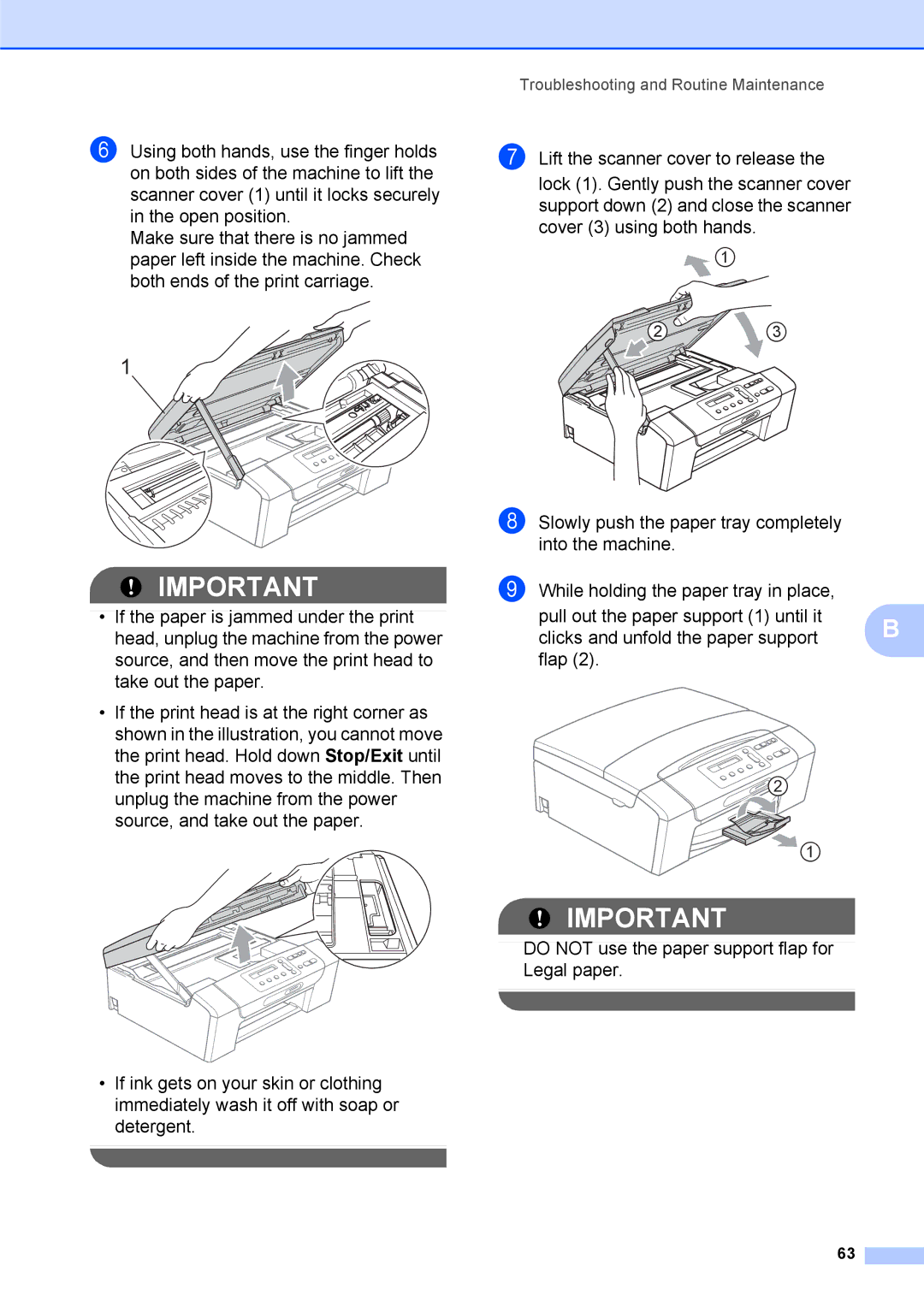 Brother DCP-375CW manual Troubleshooting and Routine Maintenance 