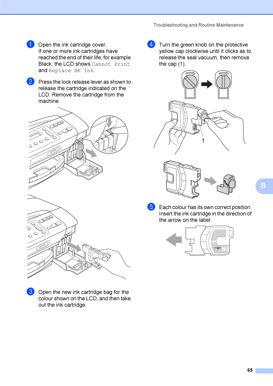 Brother DCP-375CW manual Troubleshooting and Routine Maintenance 