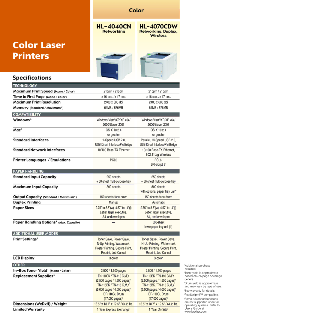 Brother DCP-8060 specifications Color Laser 