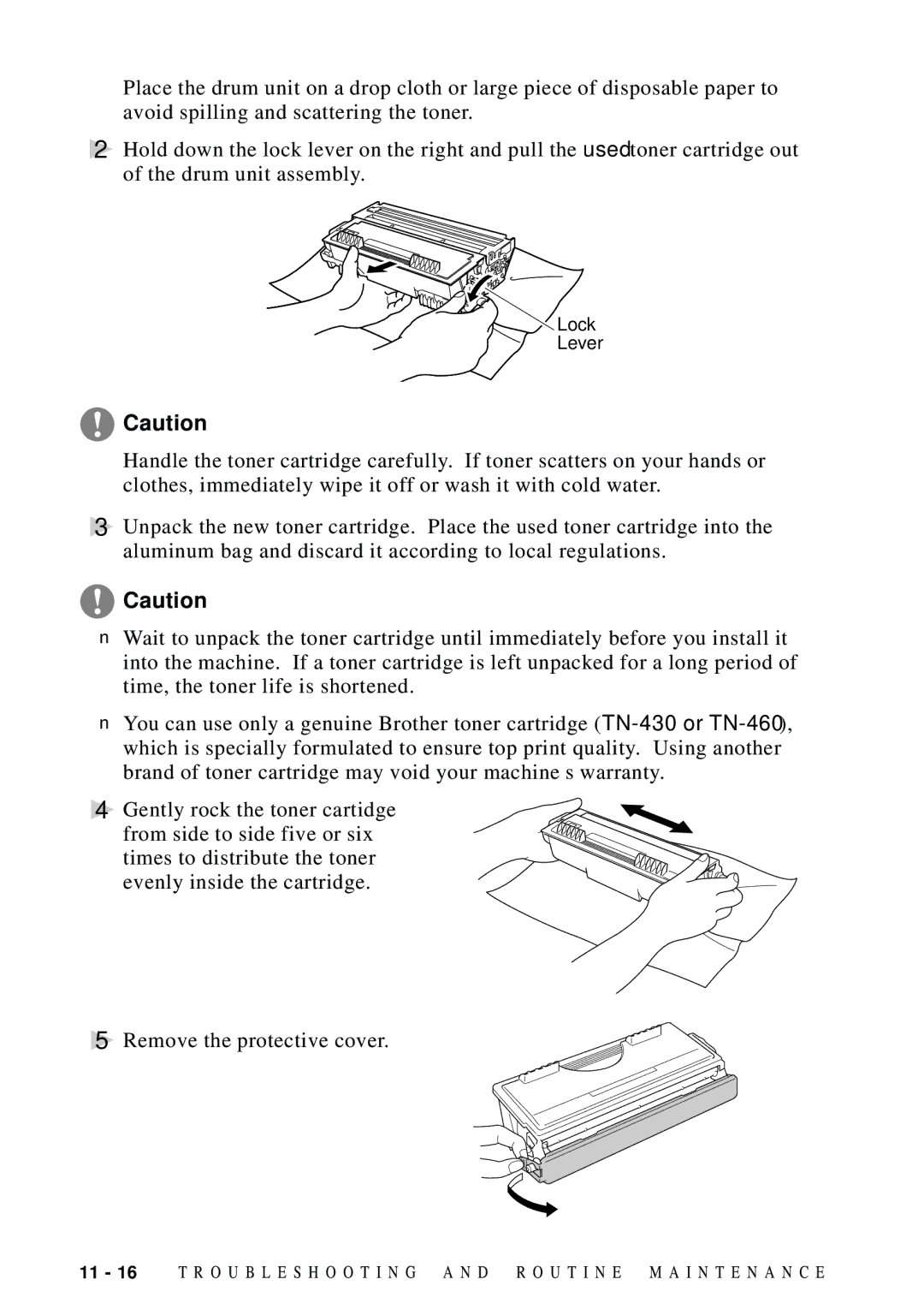 Brother DCP1200 manual Lock 