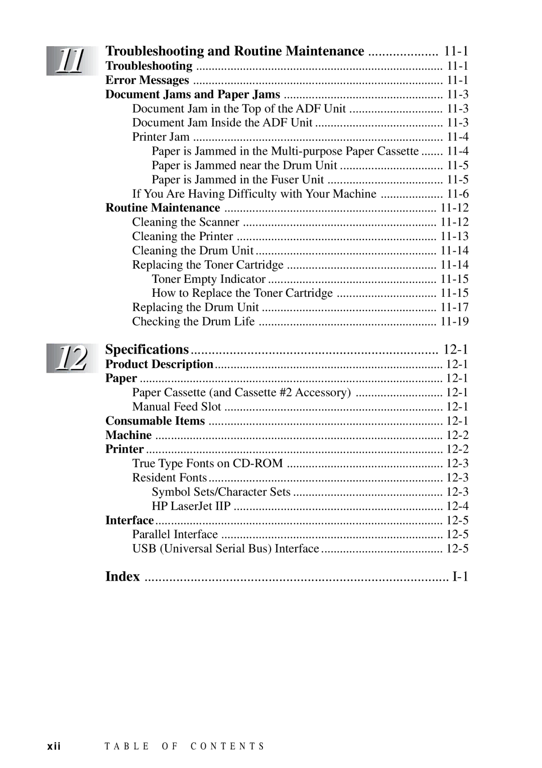 Brother DCP1200 manual Specifications 