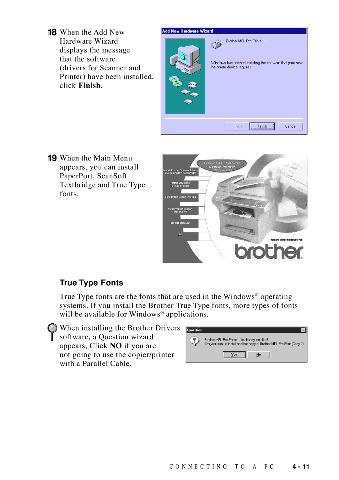 Brother DCP1200 manual True Type Fonts 