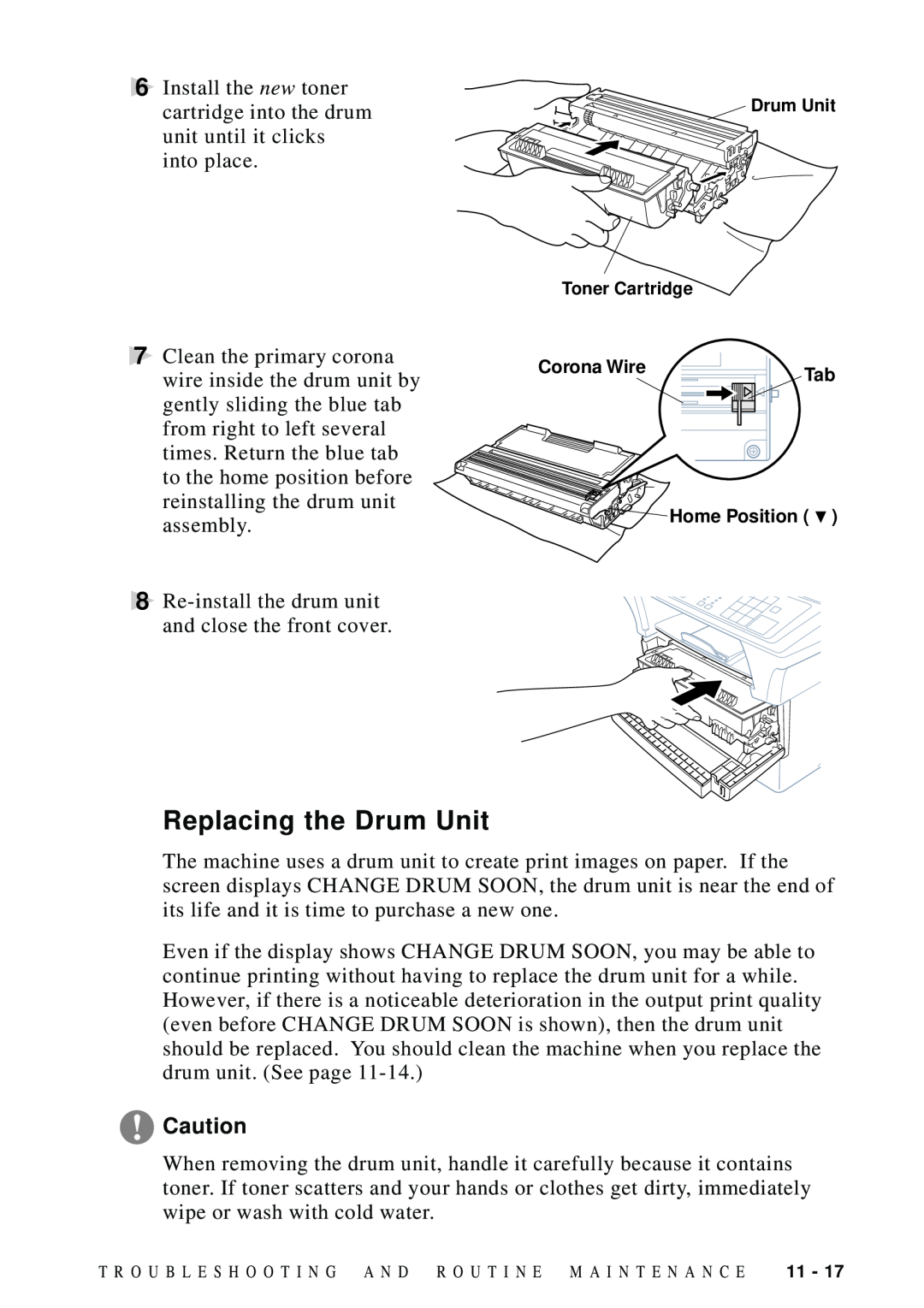 Brother DCP1200 manual Replacing the Drum Unit 