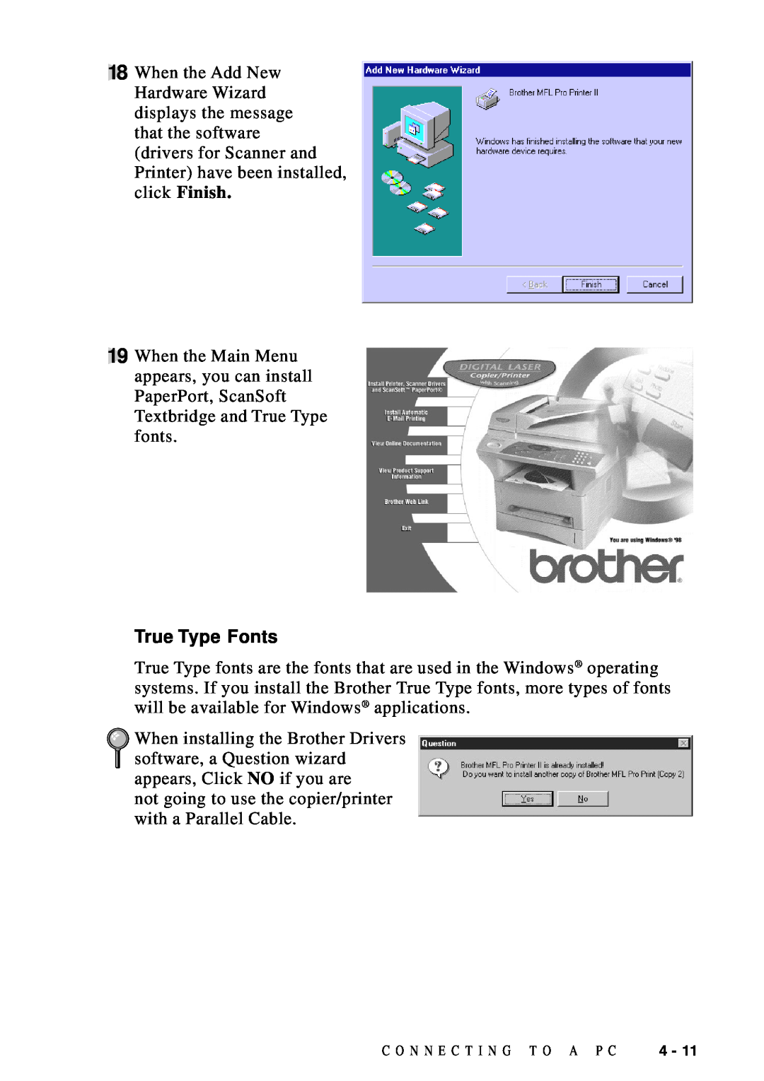 Brother DCP1200 manual True Type Fonts 