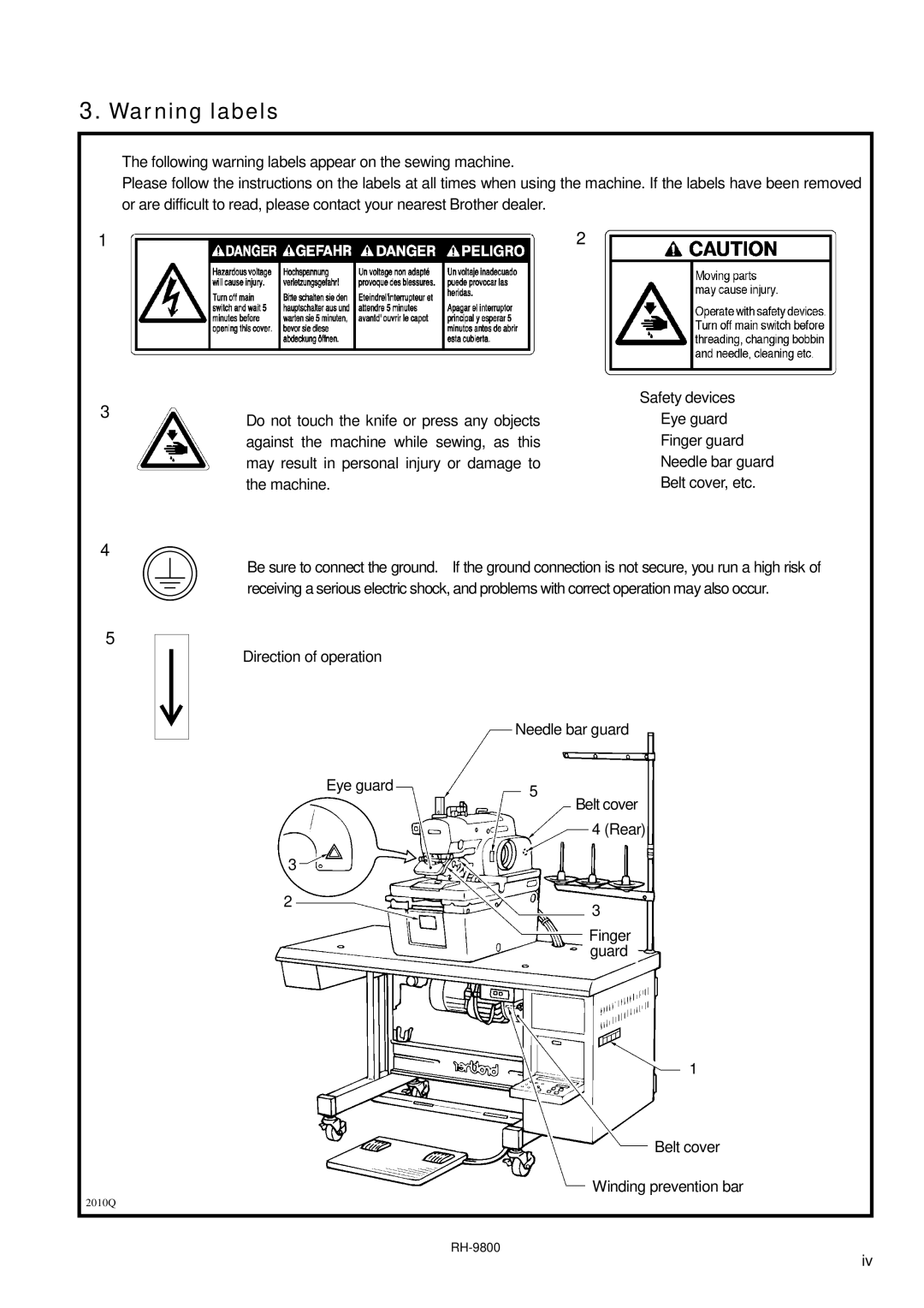 Brother DH4-B980 instruction manual Needle bar guard 