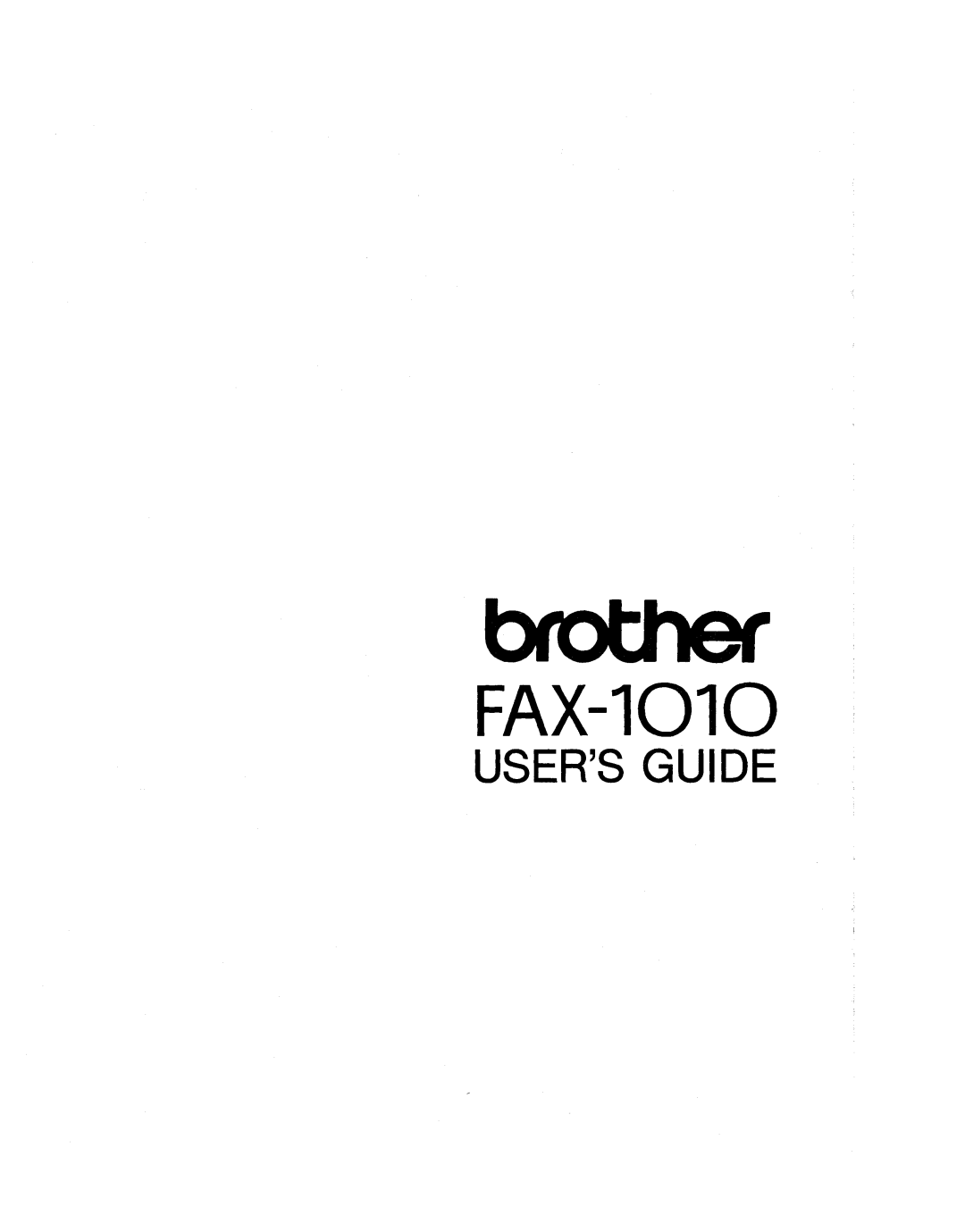 Brother FAX-1010 manual 