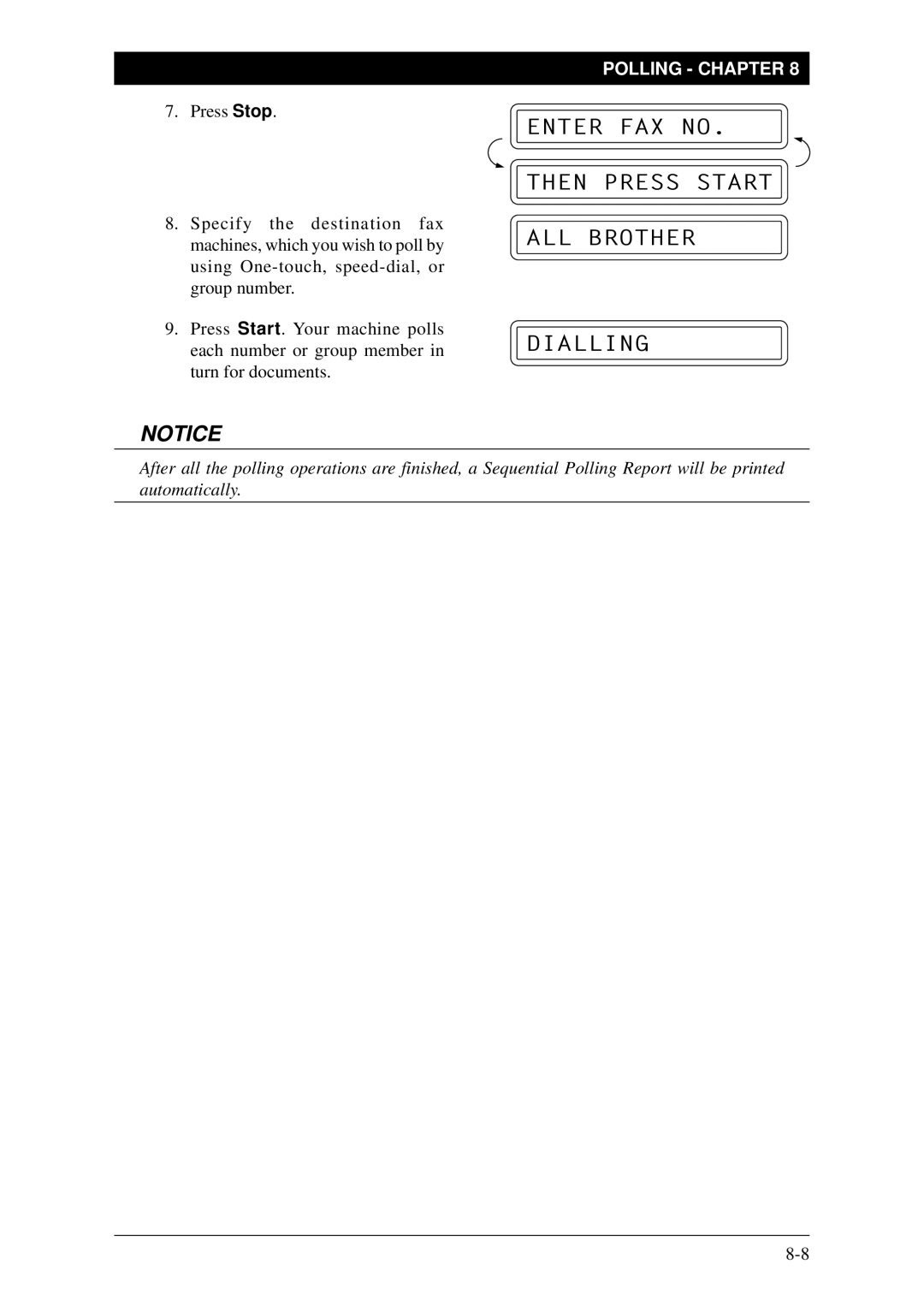 Brother FAX-1030Plus, Fax-1020Plus owner manual Enter FAX NO. then Press Start ALL Brother 