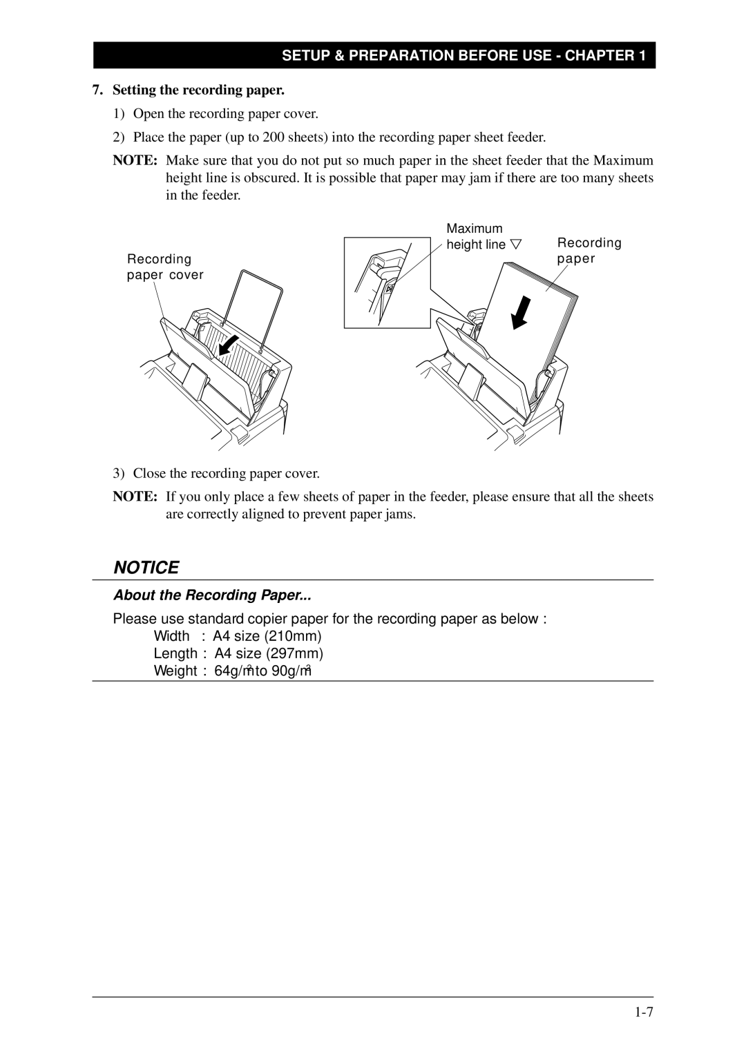 Brother FAX-1030Plus, Fax-1020Plus owner manual Setting the recording paper, About the Recording Paper 