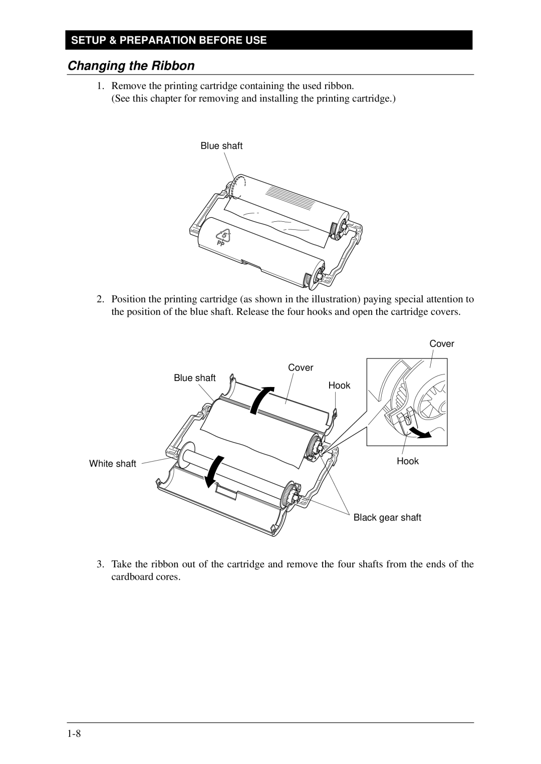 Brother Fax-1020Plus, FAX-1030Plus owner manual Changing the Ribbon 