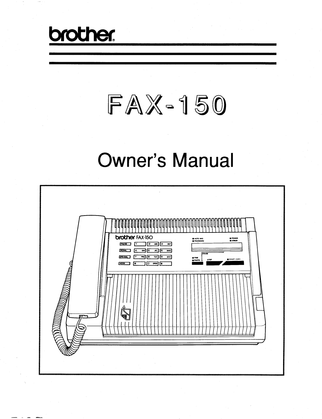 Brother FAX-150 manual 