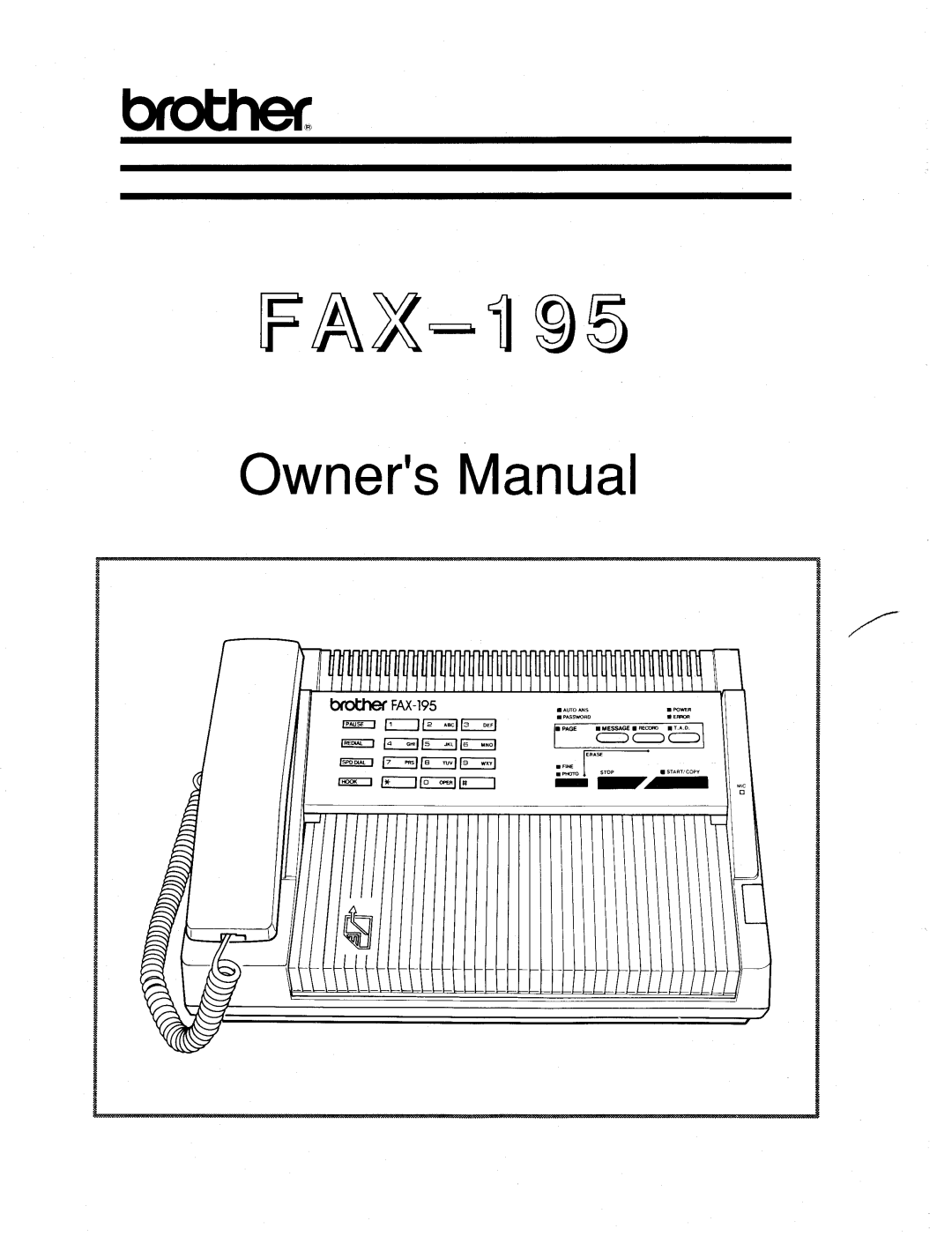 Brother FAX-195 manual 