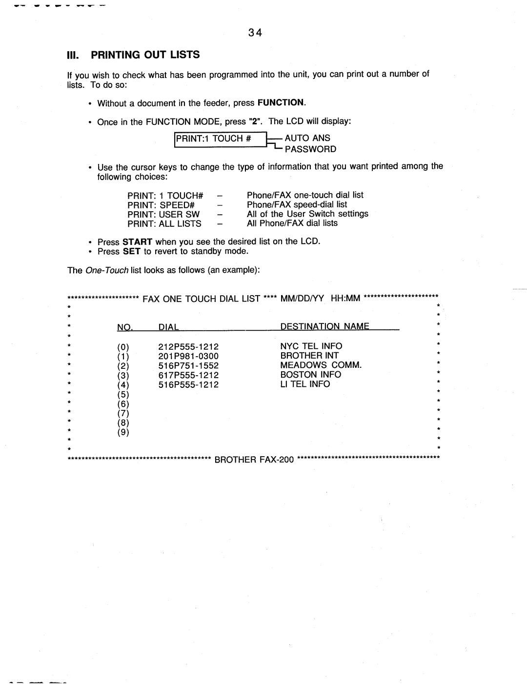 Brother FAX-200 manual 